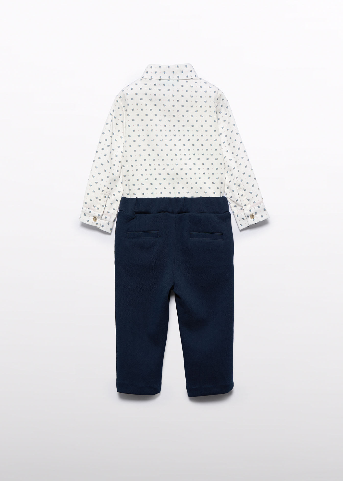 Boy Shirt Set with Pique Trousers