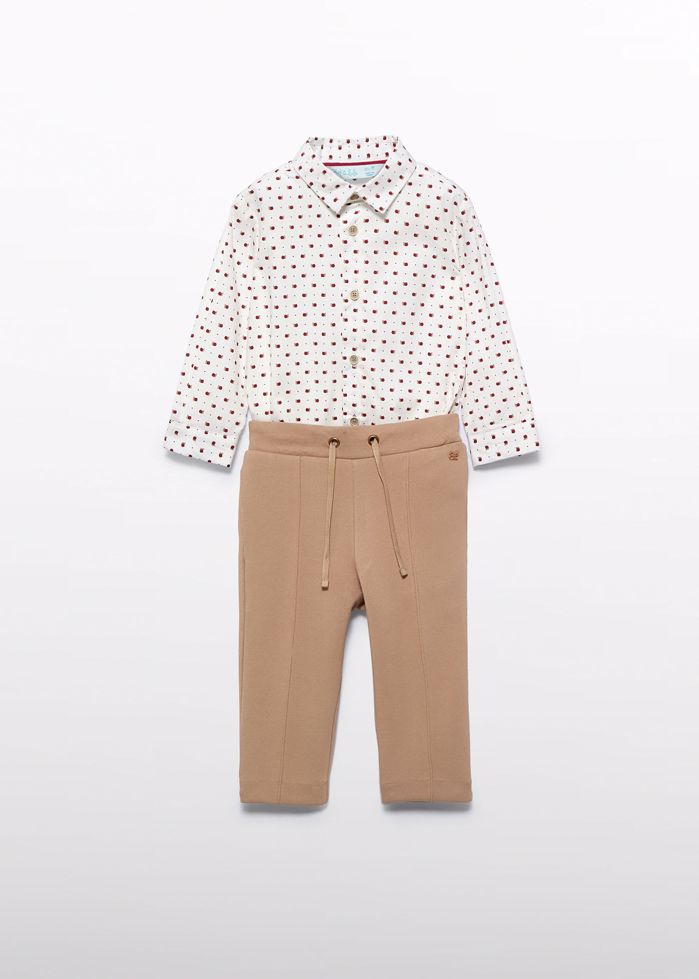 Boy Shirt Set with Pique Trousers