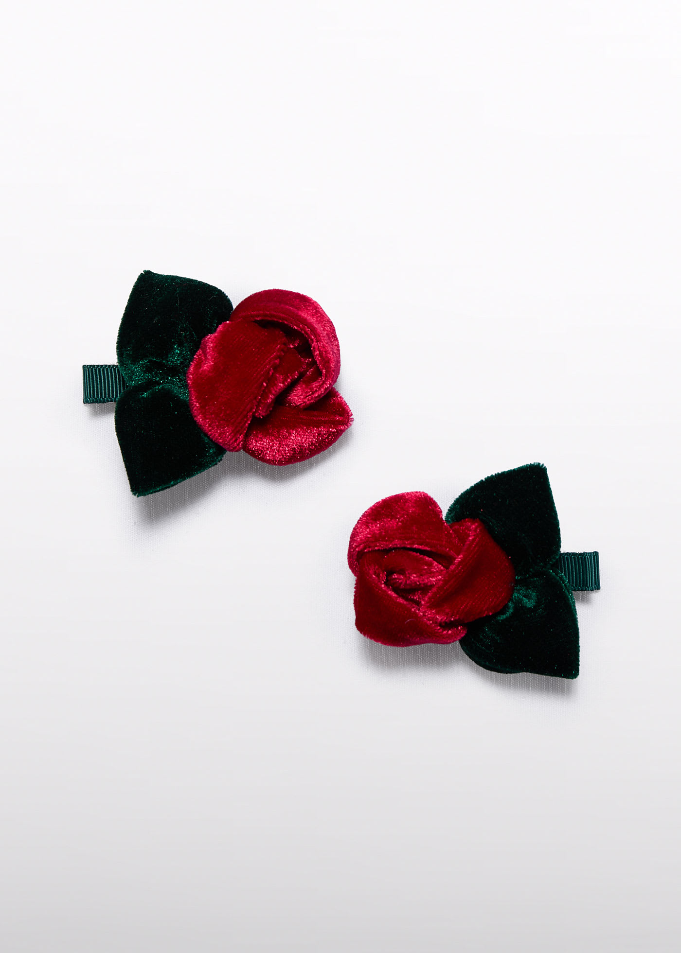 Girl Set of 2 Velvet Flower Clips