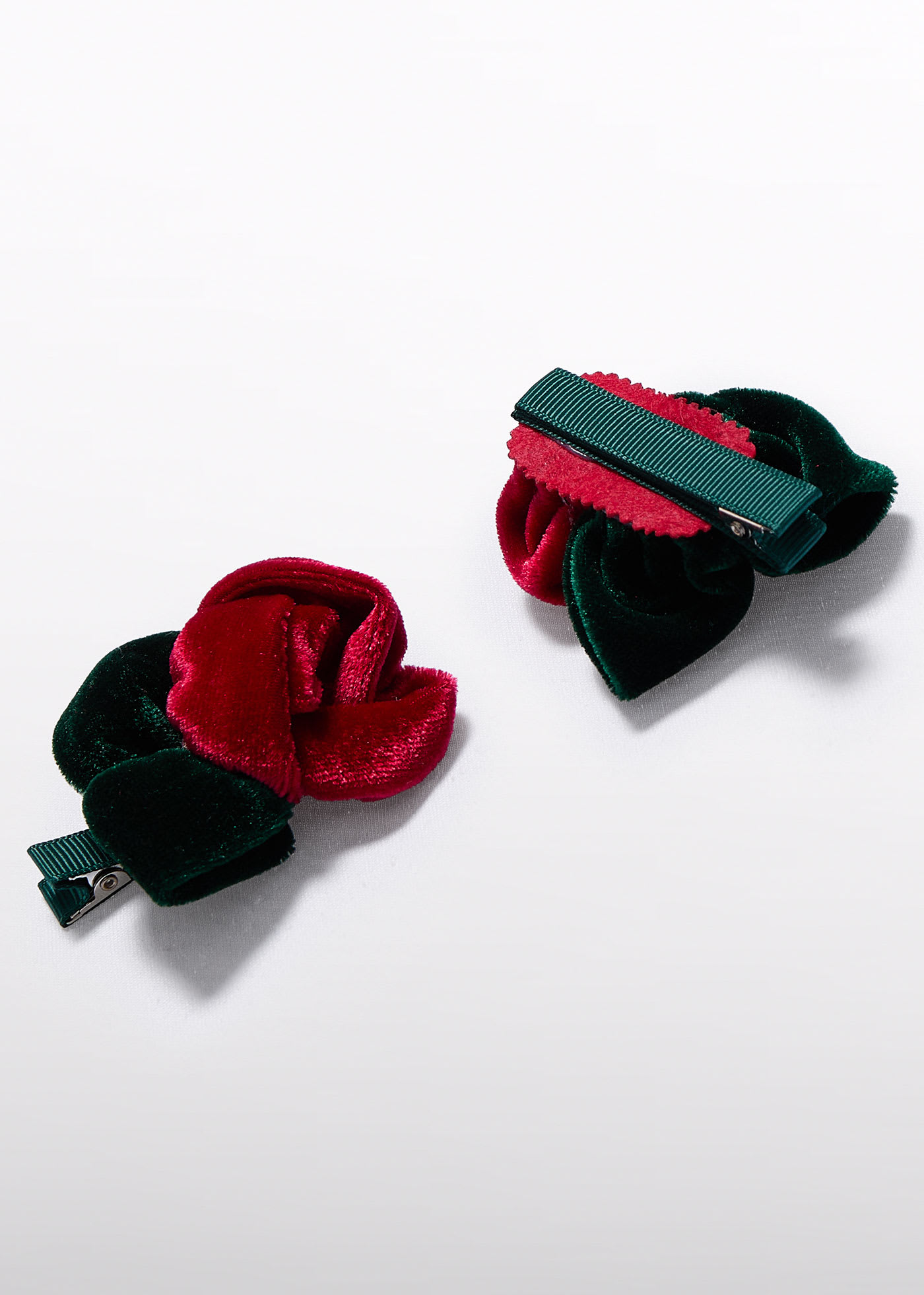 Girl Set of 2 Velvet Flower Clips