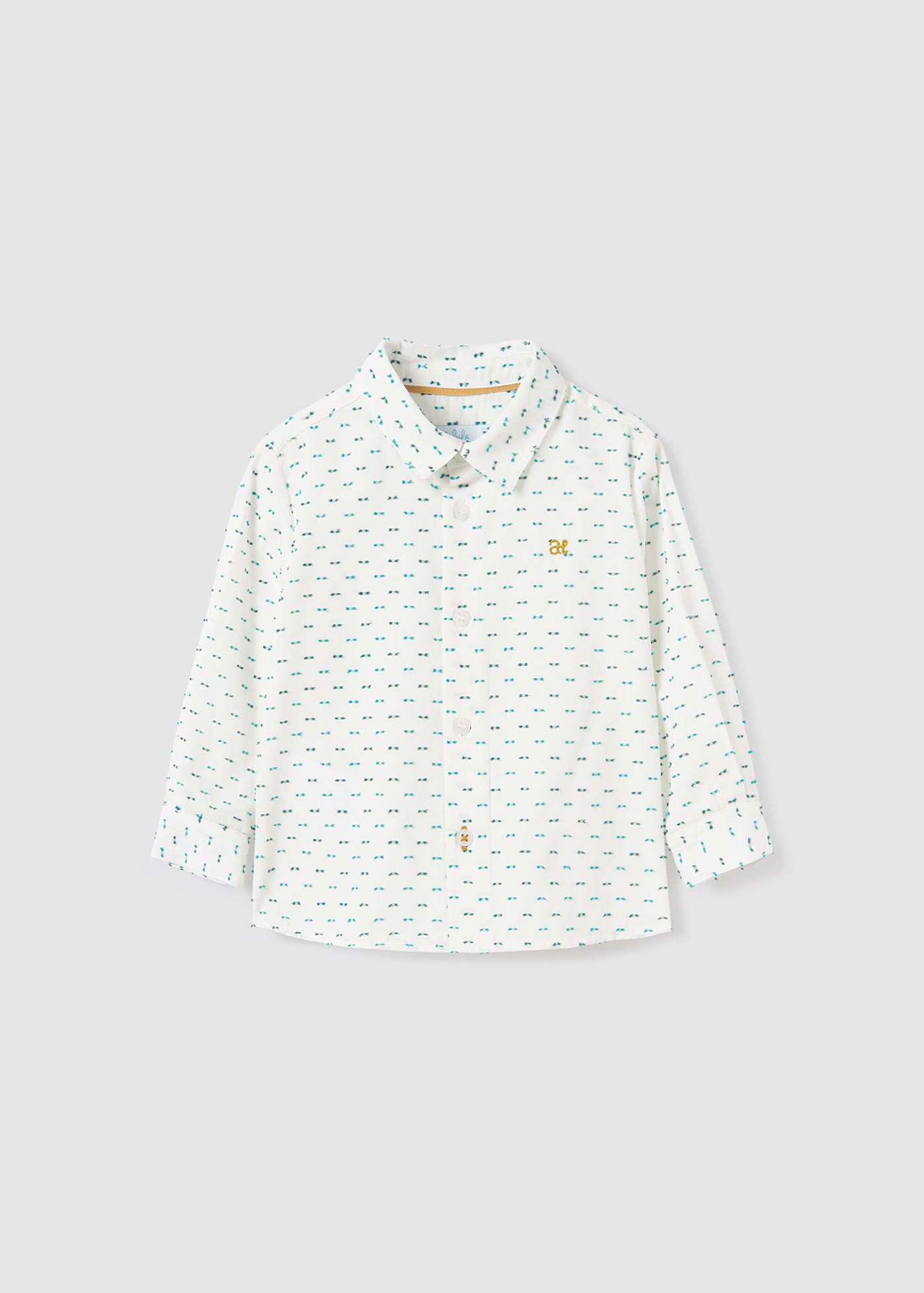 Girls bambula blouse with gold polka dots