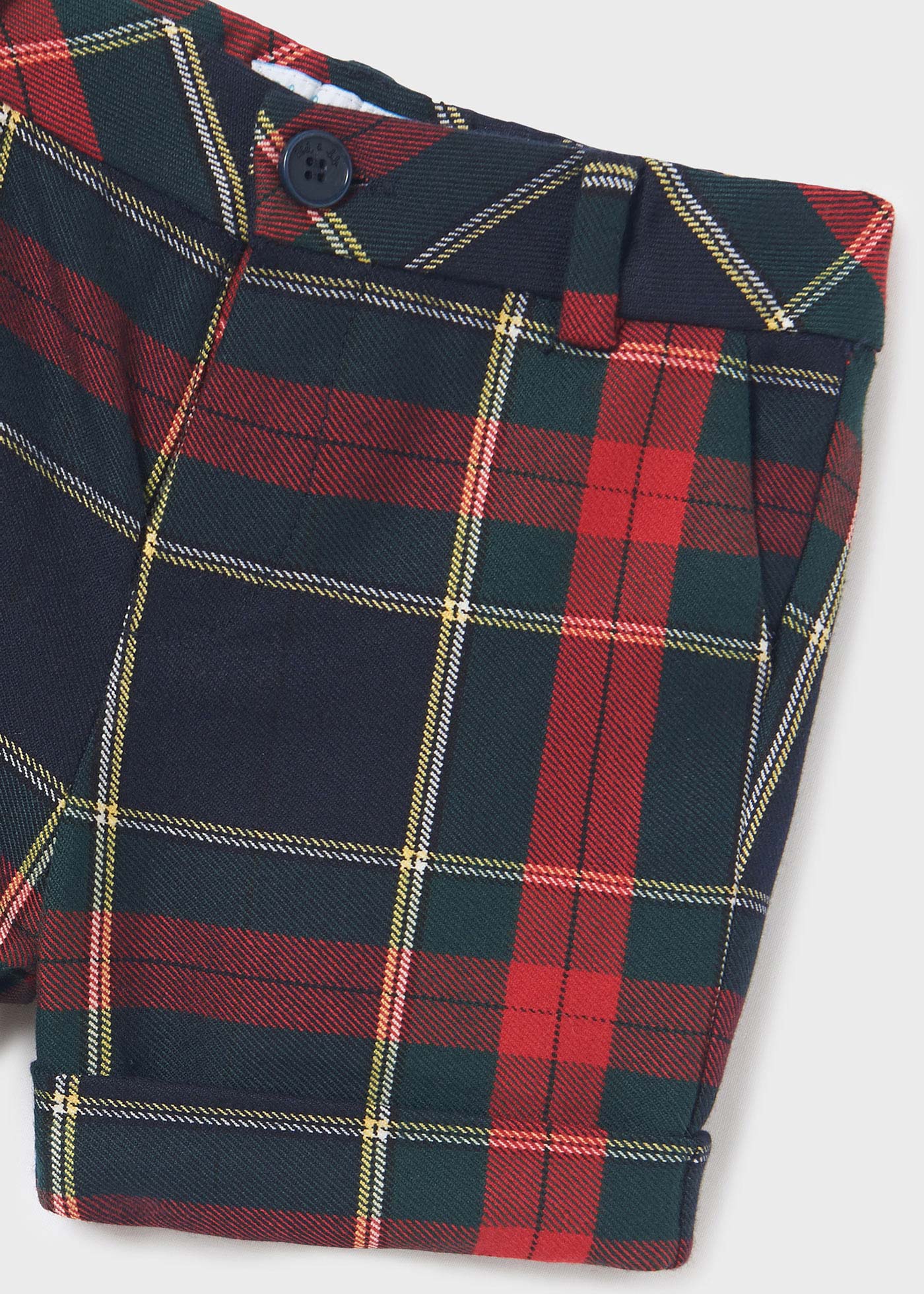 Baby Shirt Set with Tartan Shorts