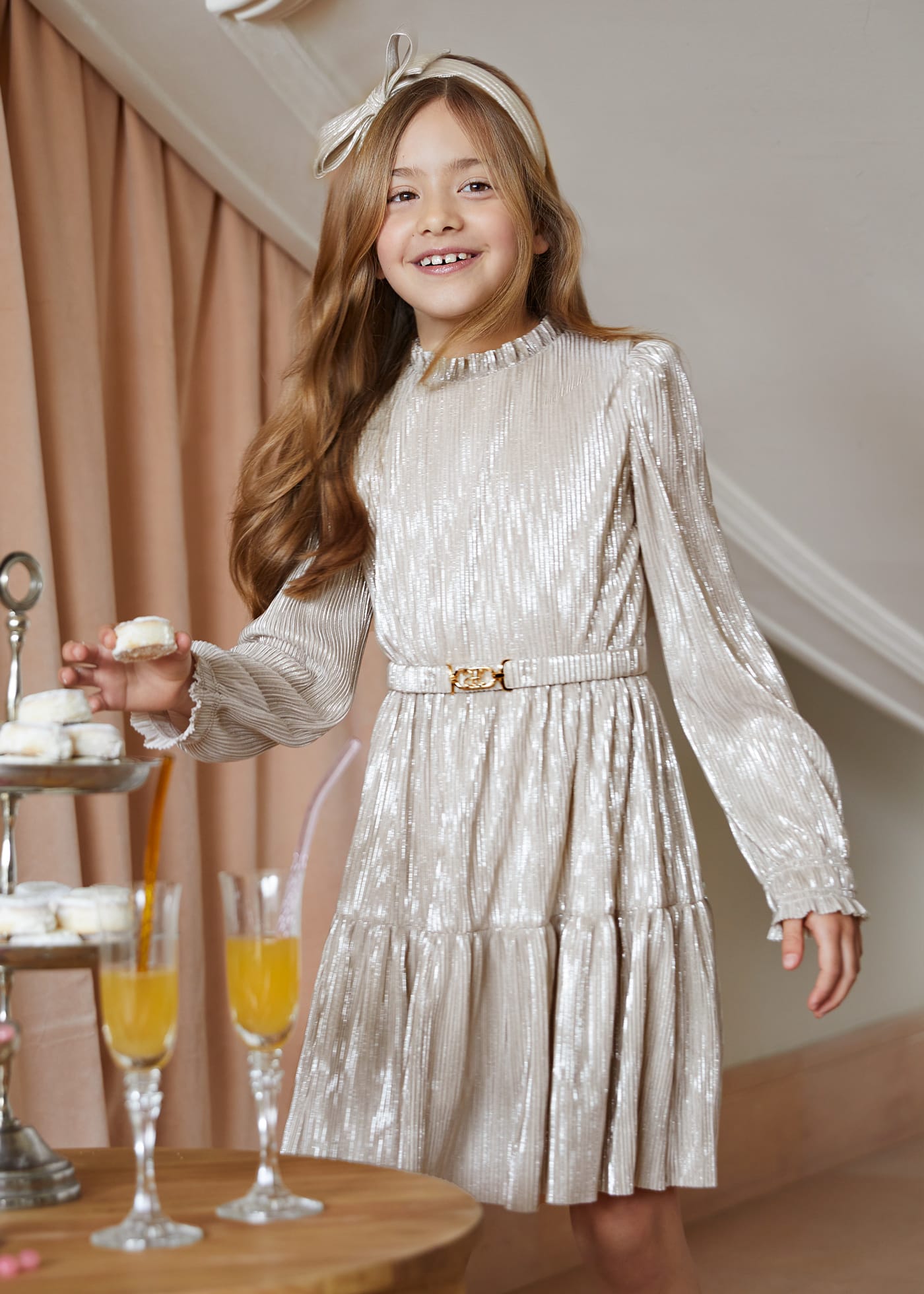 Girl Sparkly Ruffle Dress