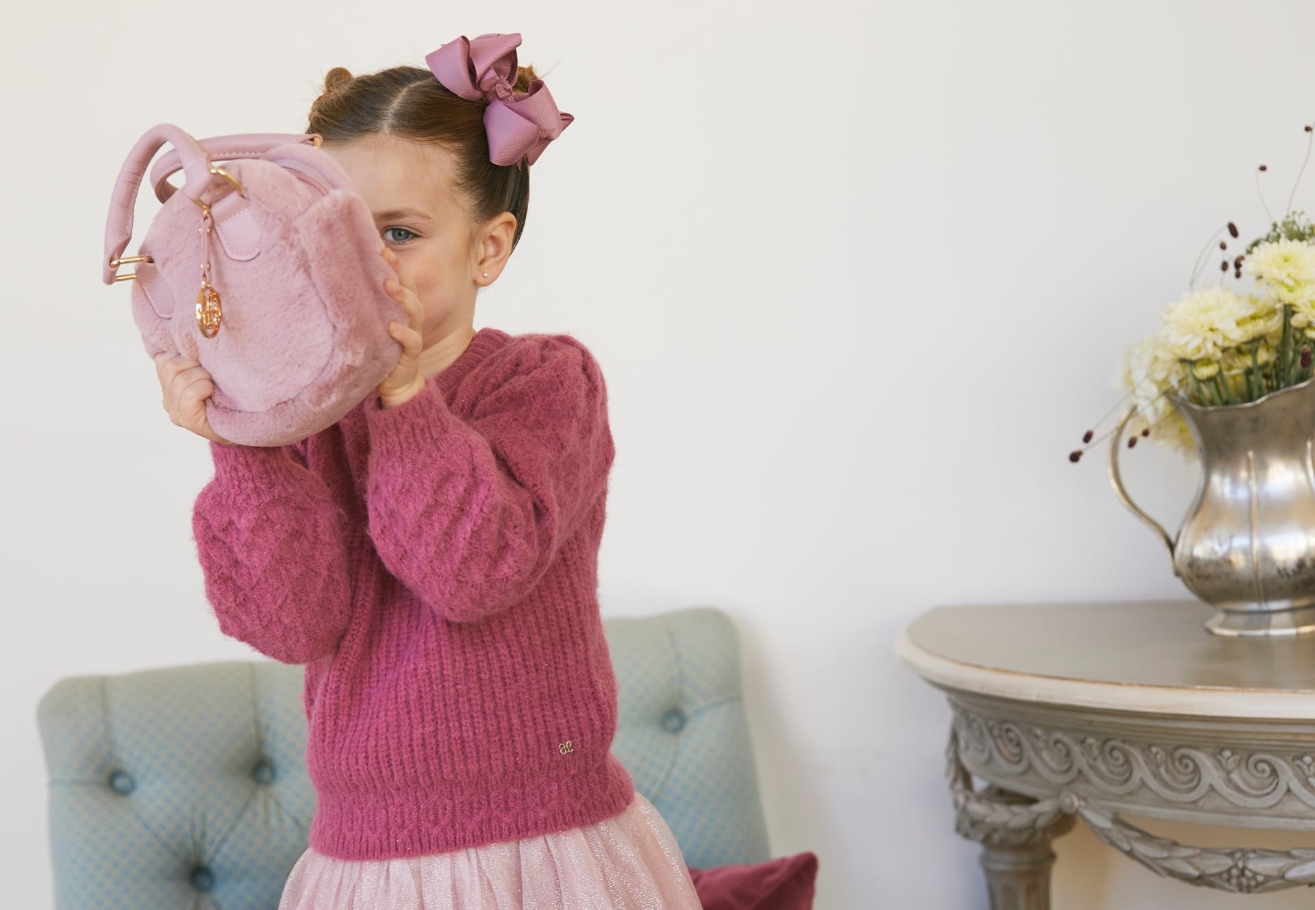 Pulover tricot ajurat fetita