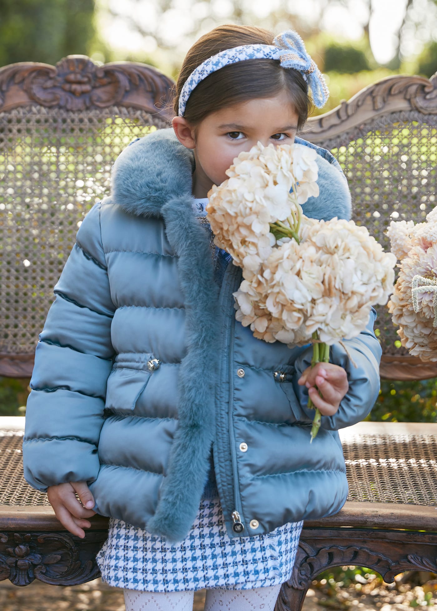 Chaquetón satinado pelo niña