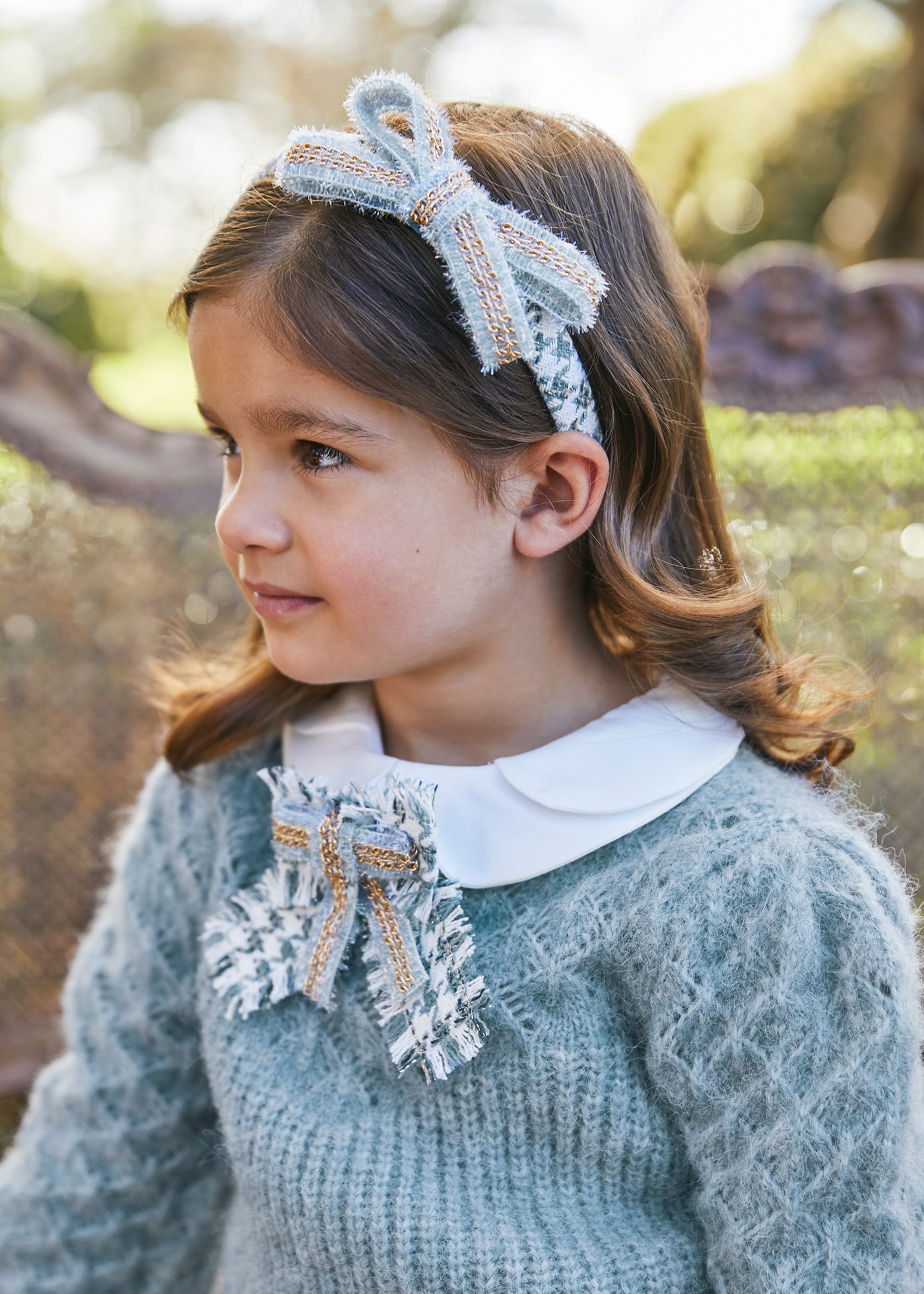 Girl Houndstooth Bow Headband