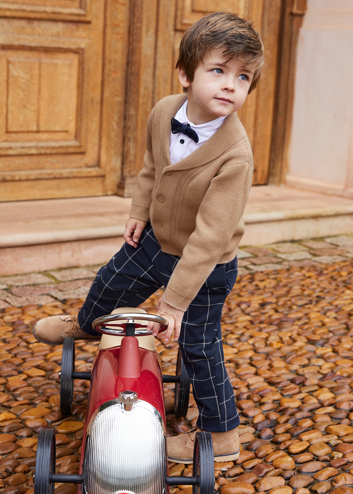 Cardigán cuello smoking niño