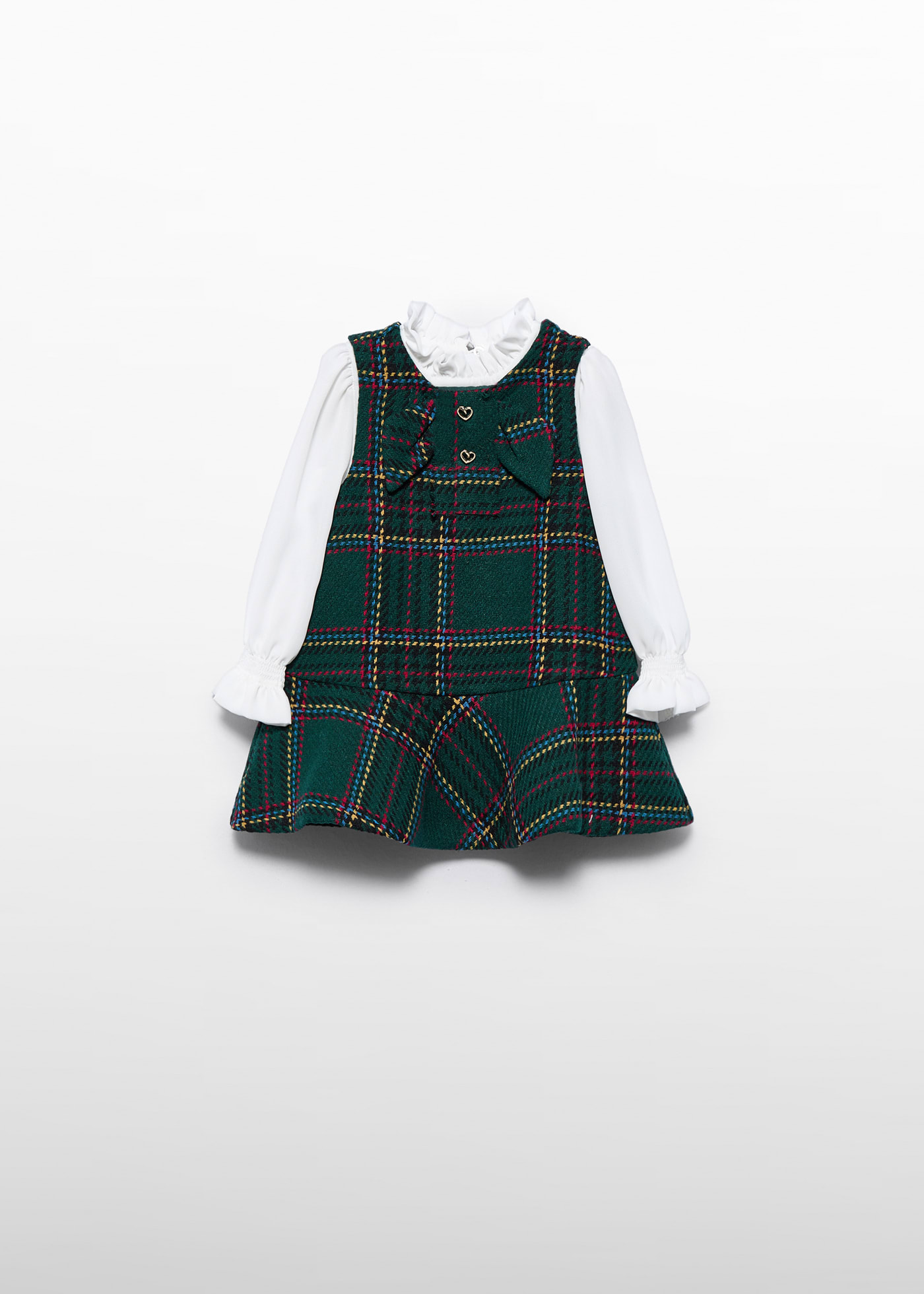 Baby plaid pinafore dress