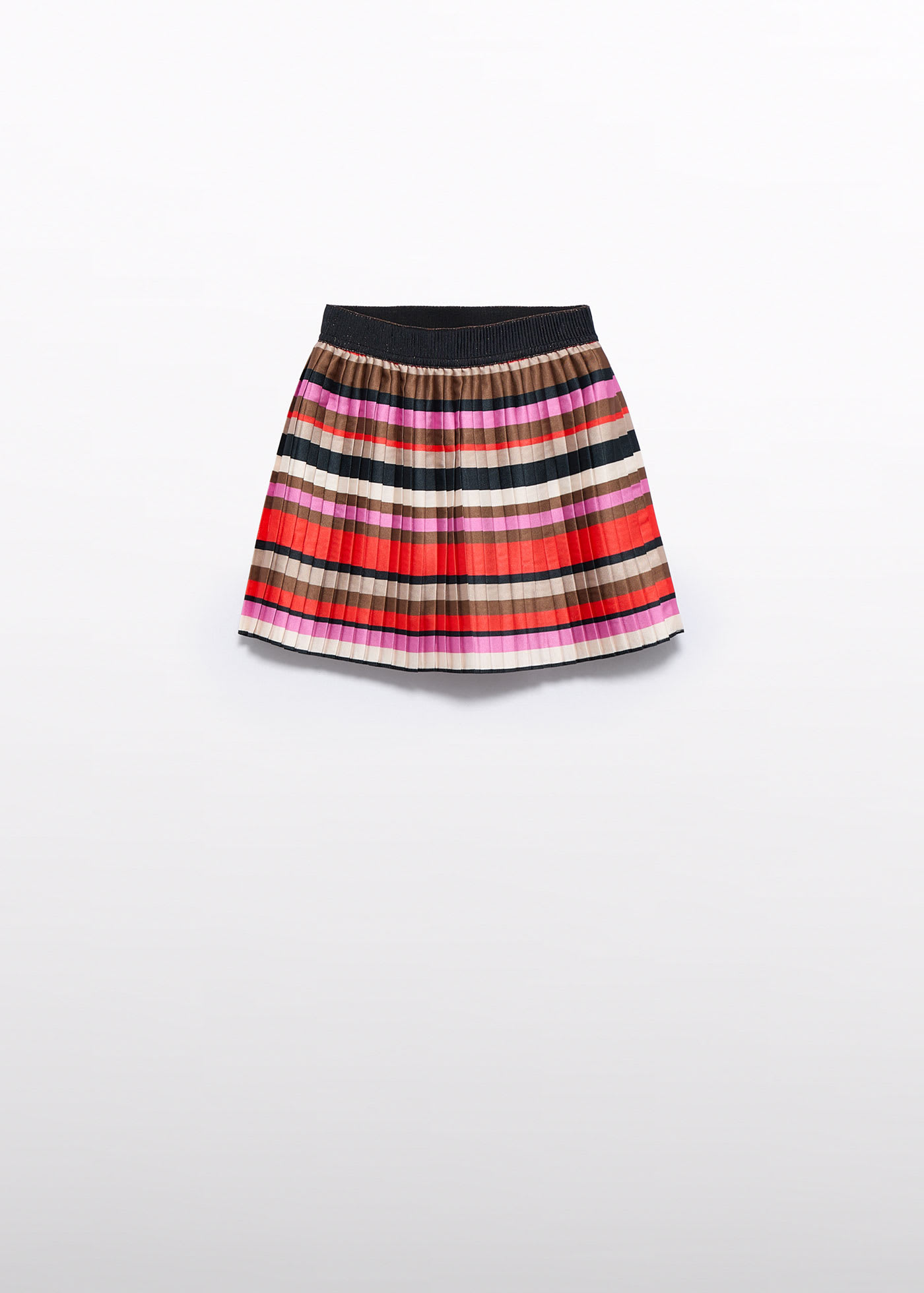 Girl Striped Pleated Skirt