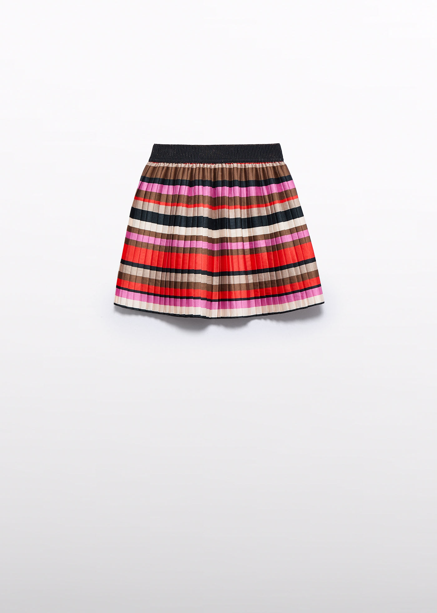 Girl Striped Pleated Skirt