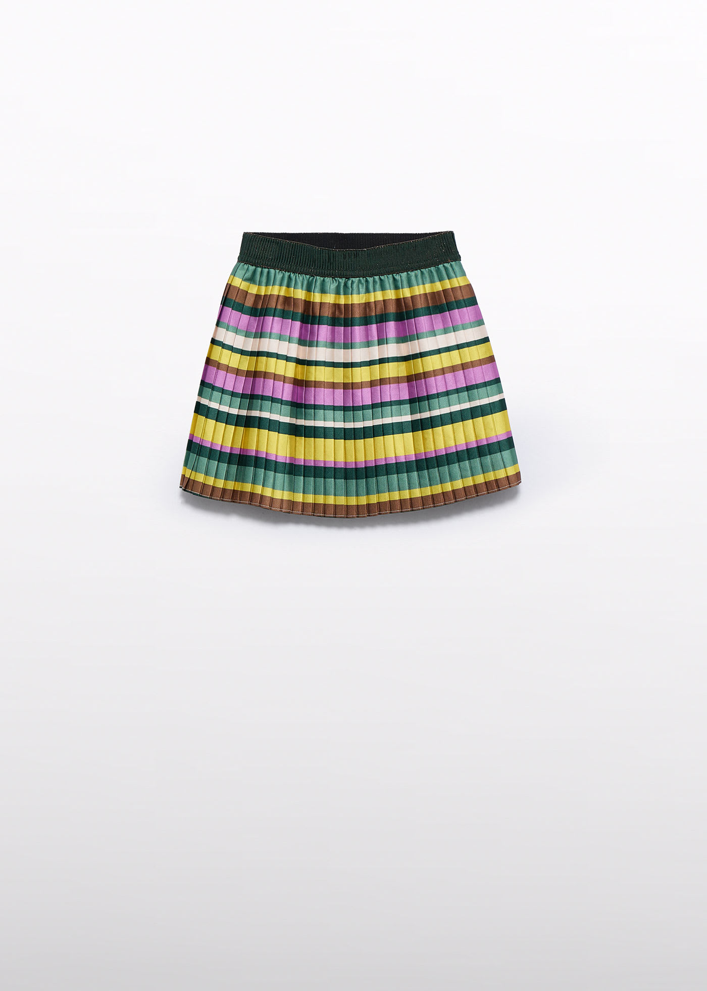 Girl Striped Pleated Skirt