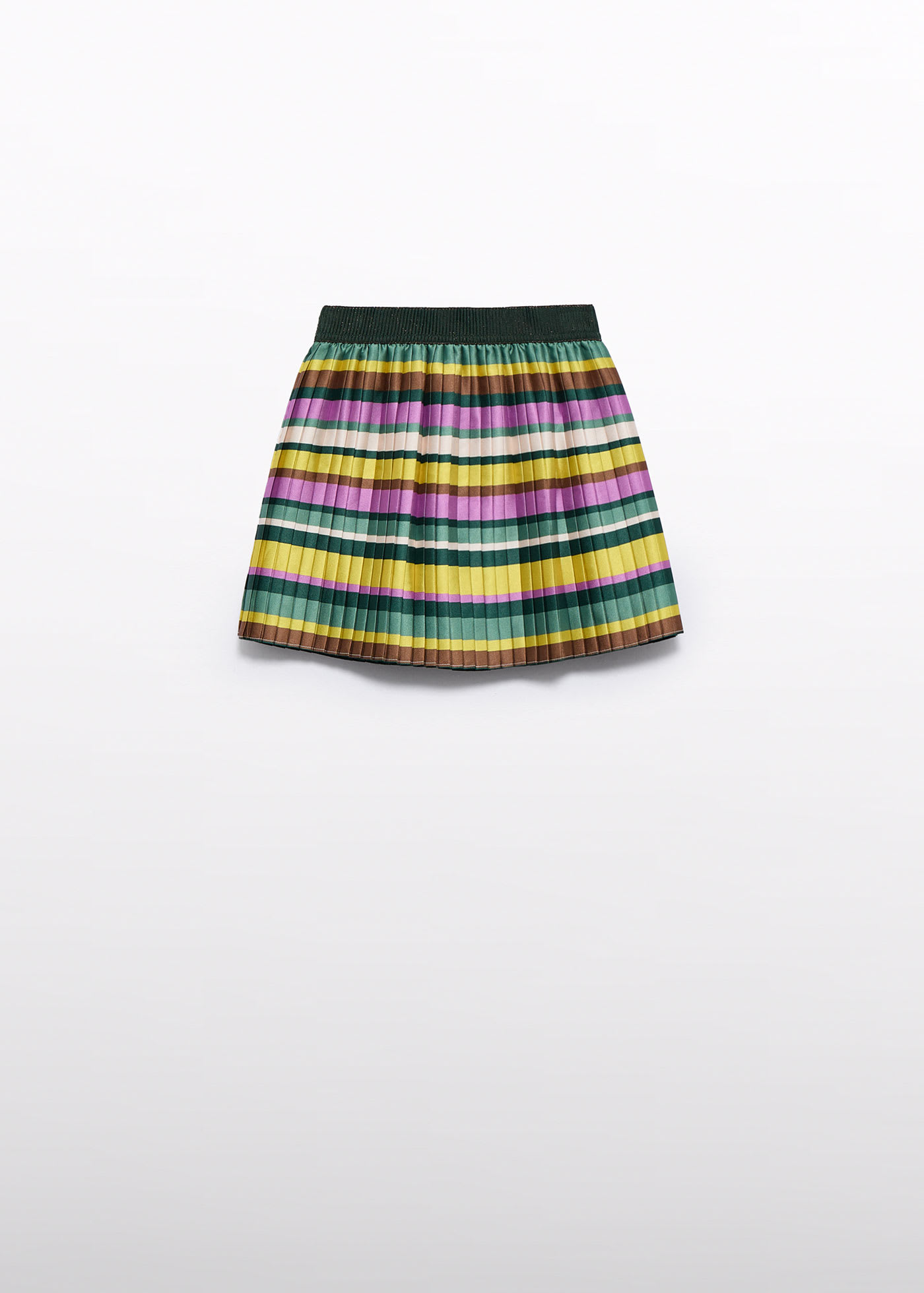 Girl Striped Pleated Skirt