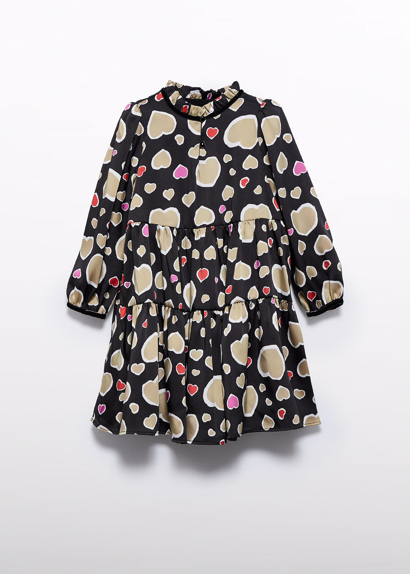 Vestido estampado corações menina