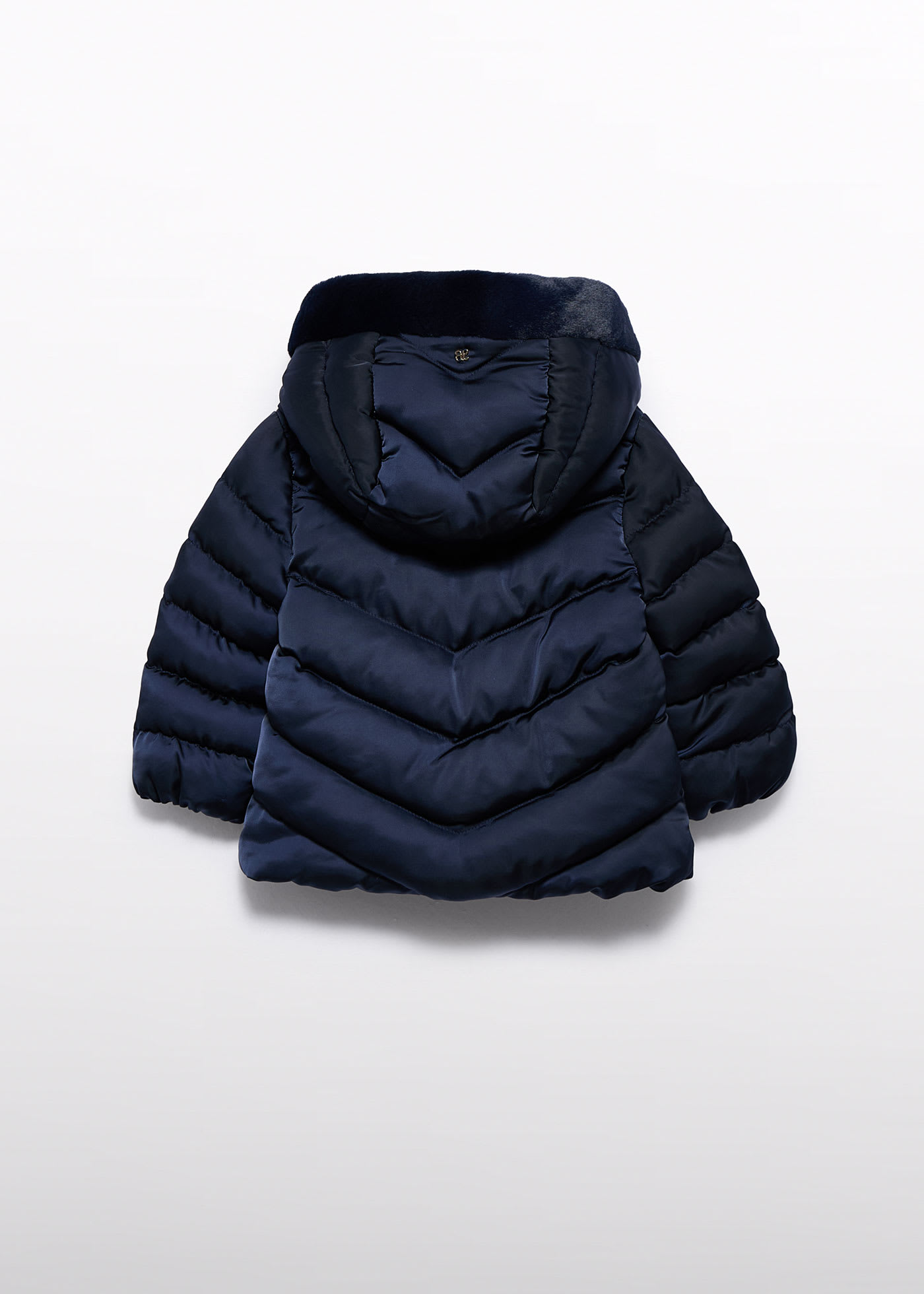 Manteau satiné en fourrure bébé