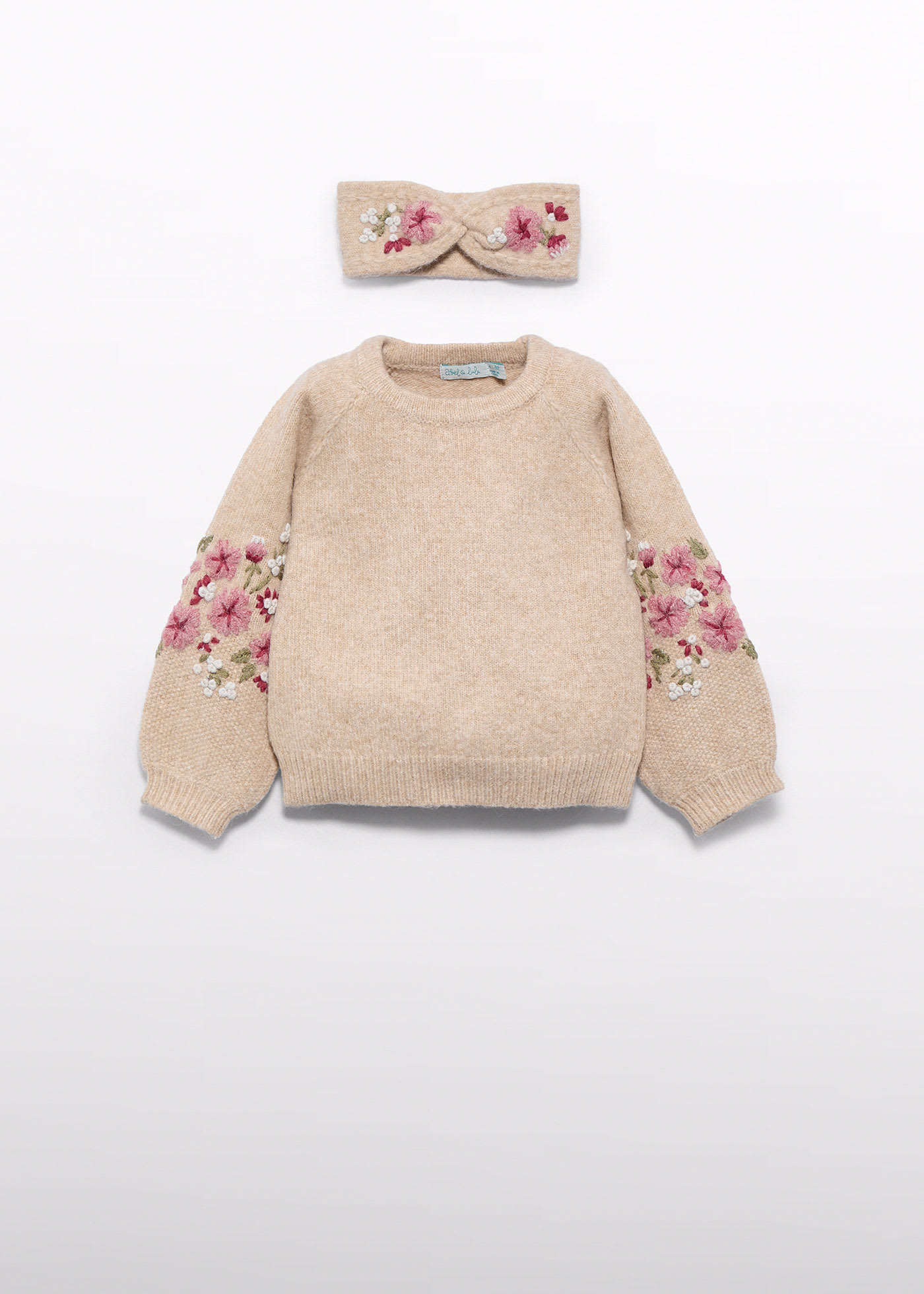 Girls sweater with embroidered headband