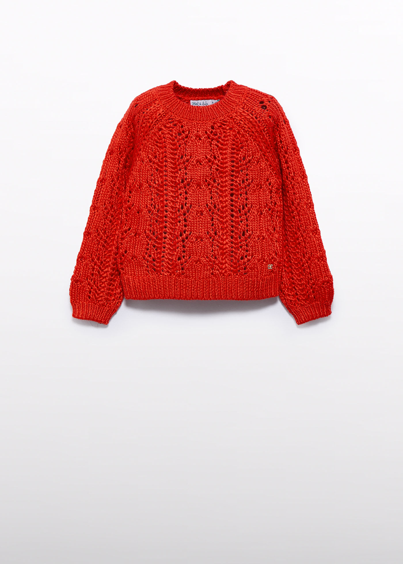 Girls openwork jacquard sweater