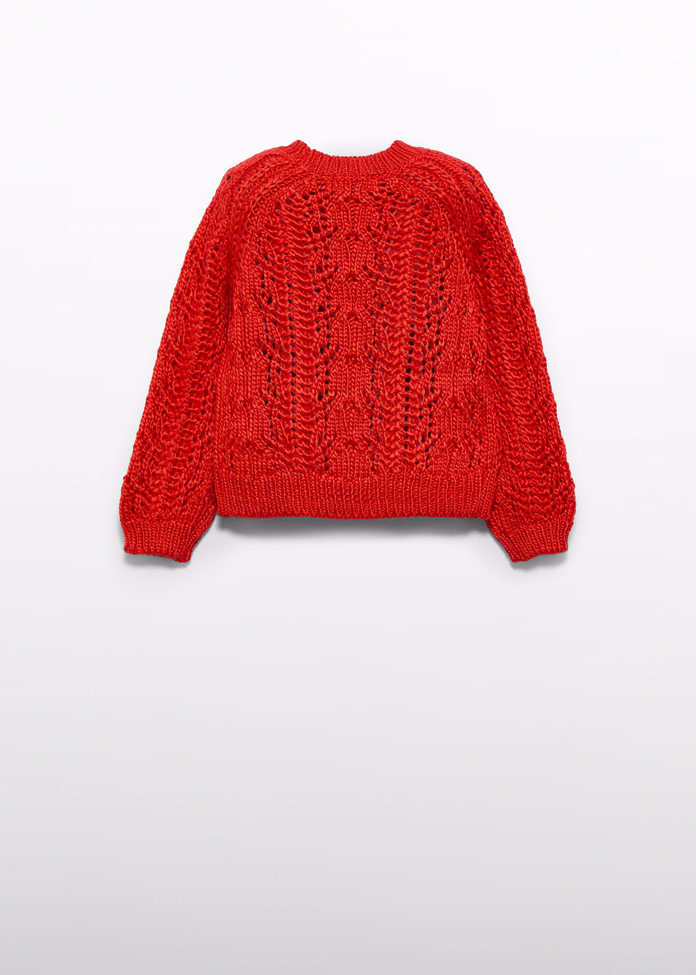 Girls openwork jacquard sweater