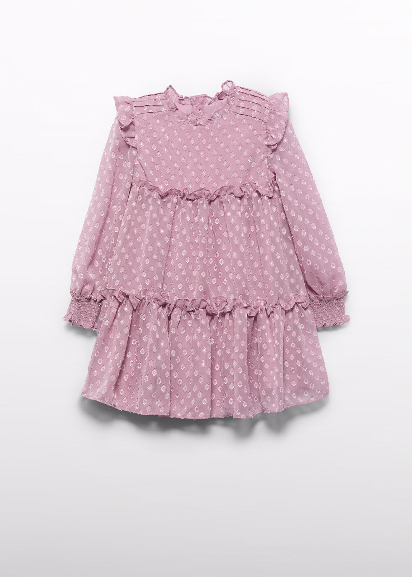 Girl Plumeti Jacquard Chiffon Dress