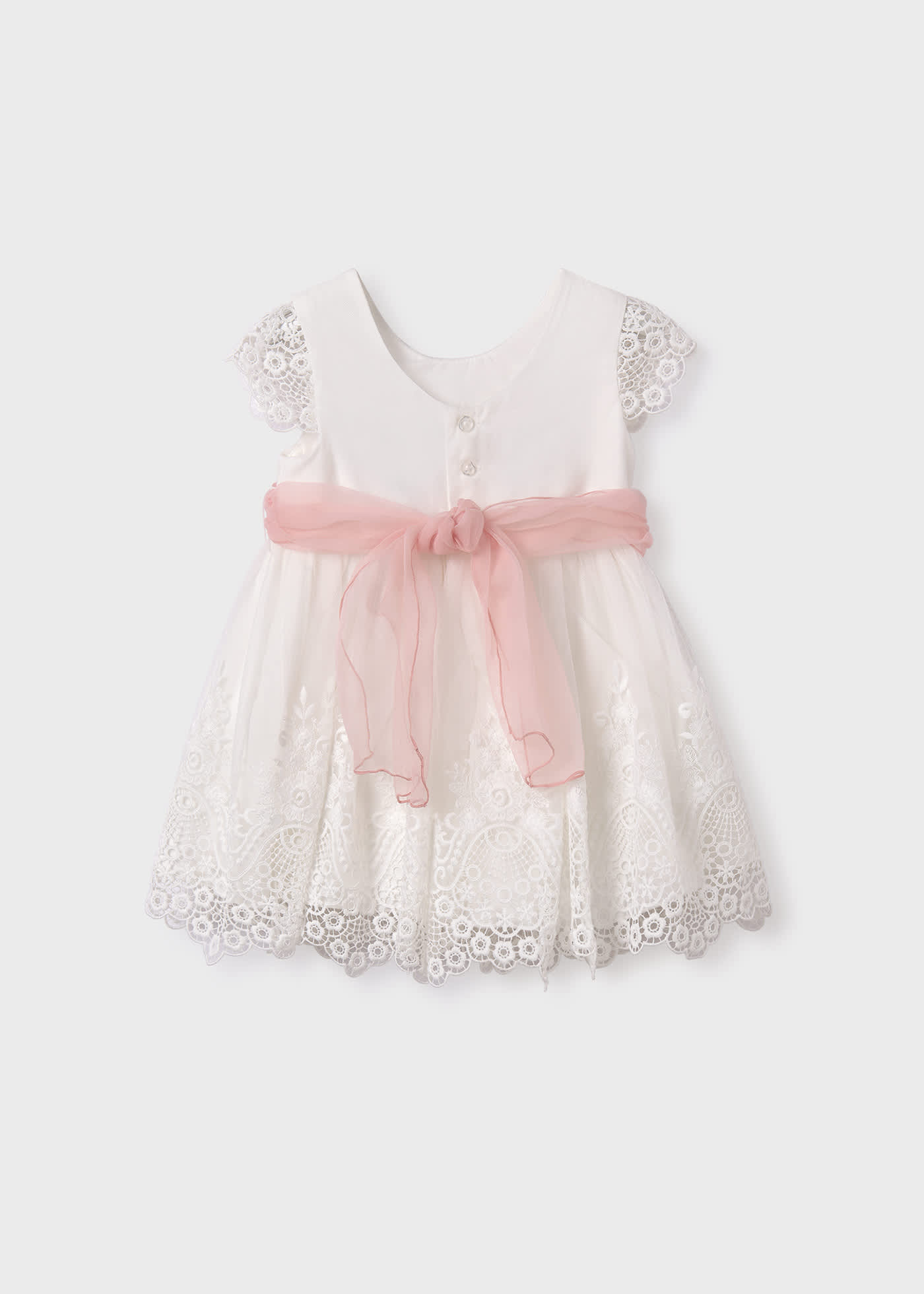 Vestido tul bordado guipur bebé