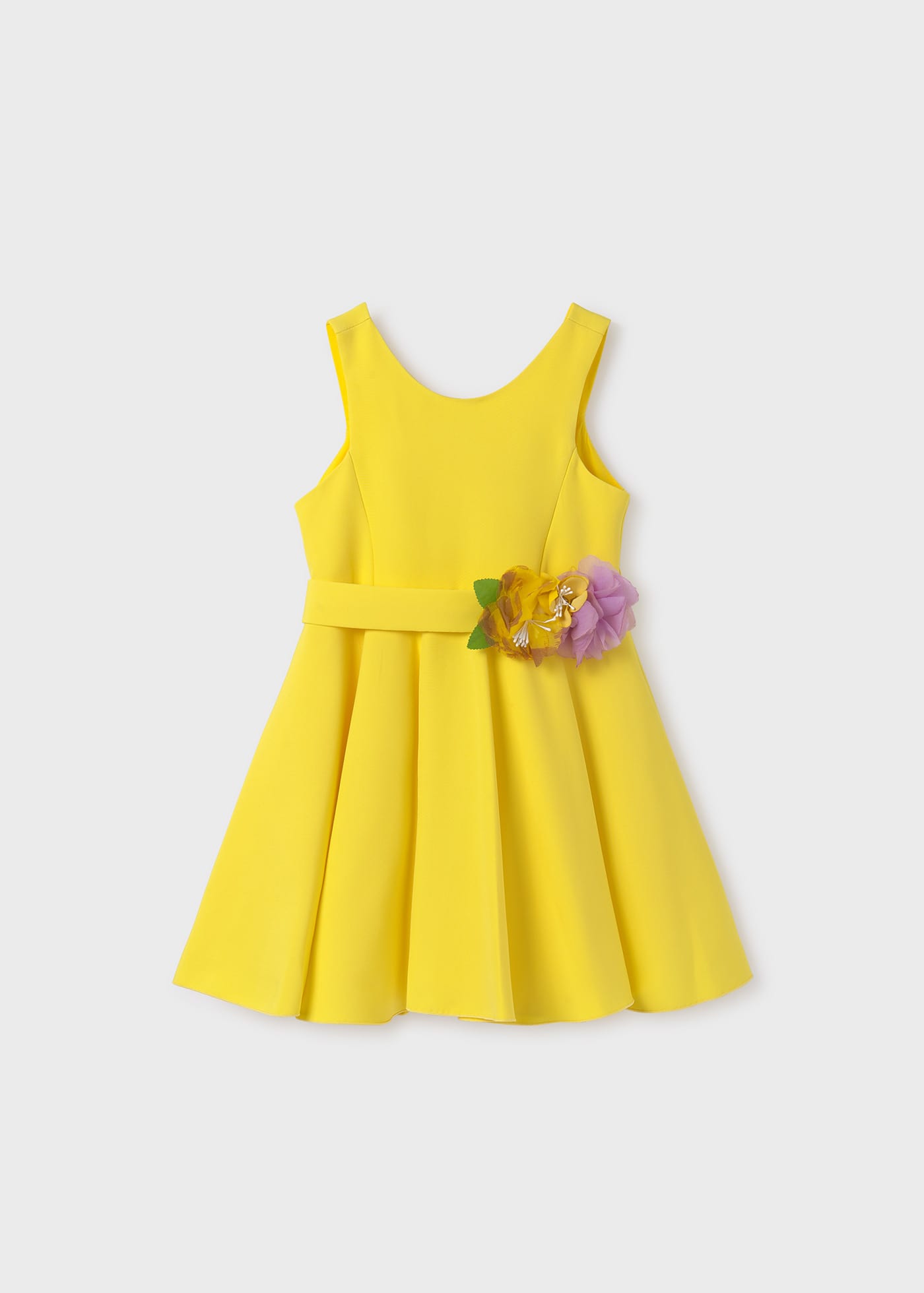 Rochie crep aplicatie florala fetita