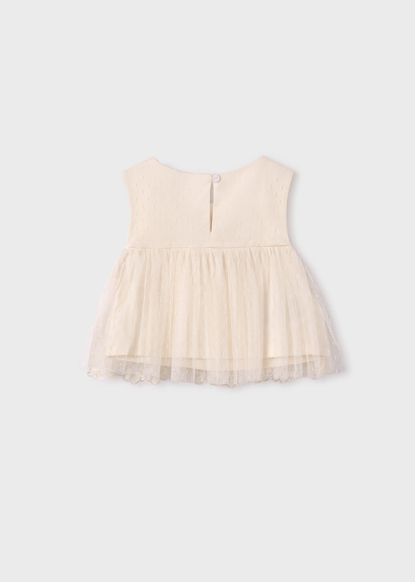 Girl embroidered tulle top