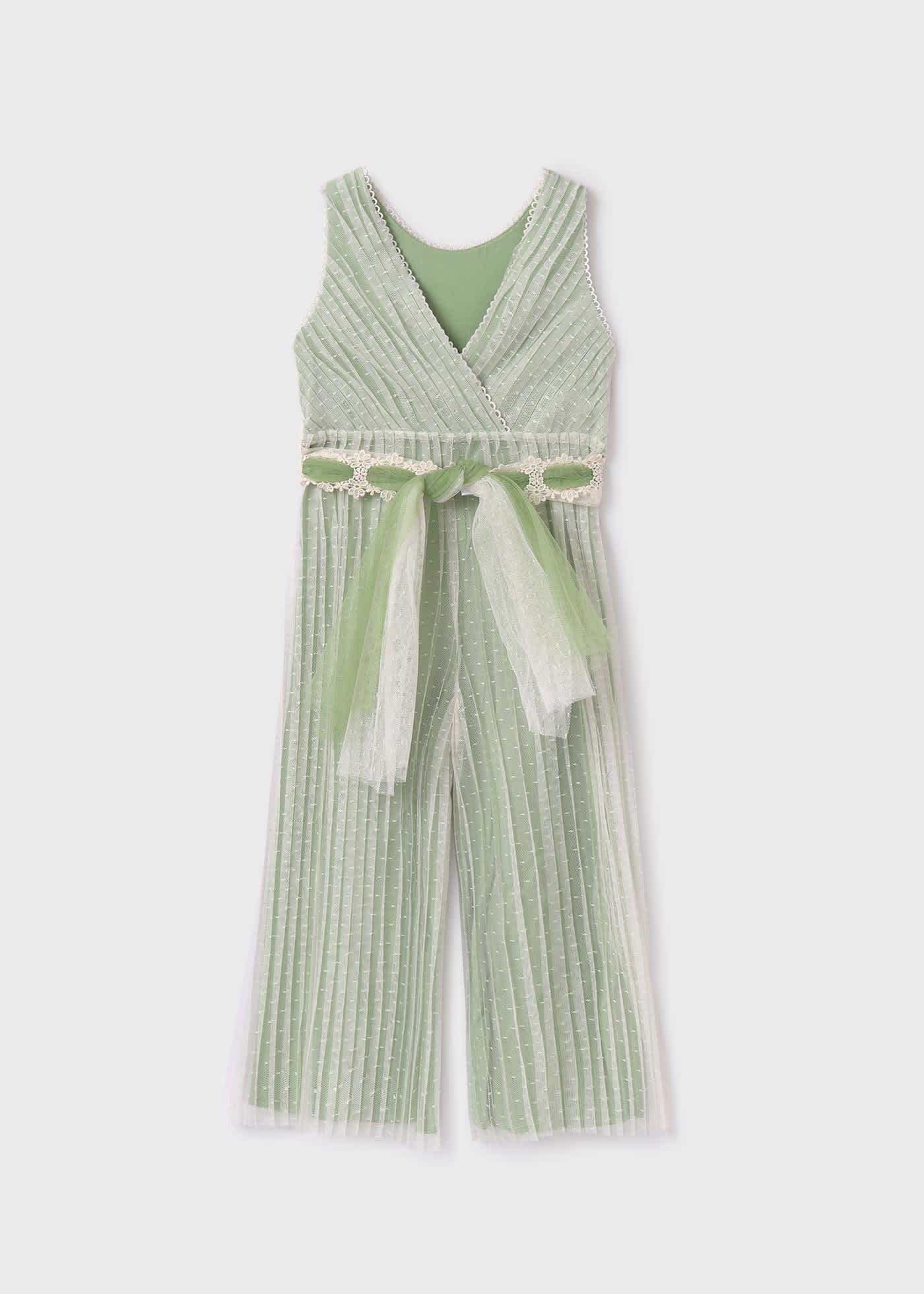 Girl Tulle Pleated Plumeti Jumpsuit