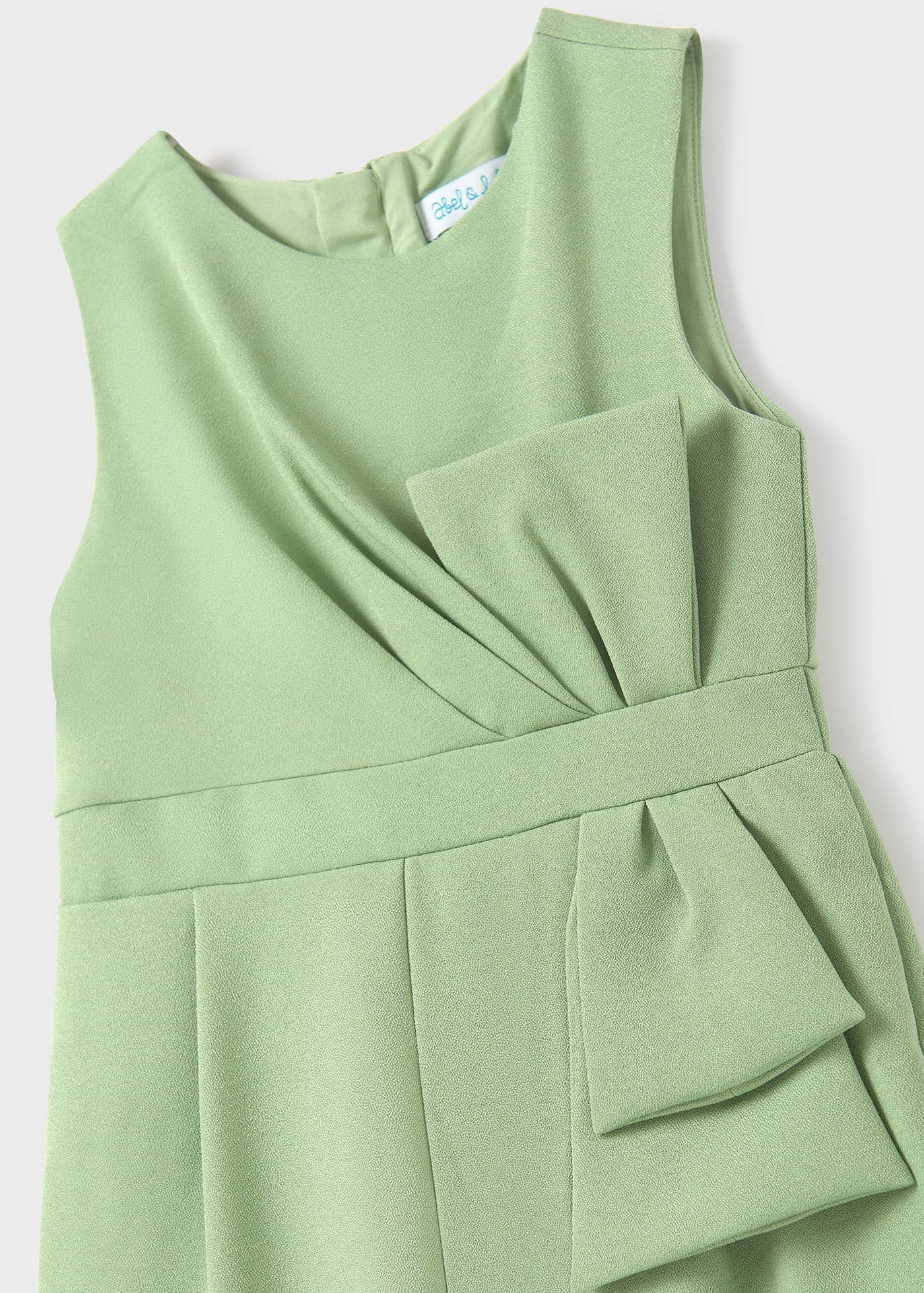 Girl Crepe Jumpsuit with Bow