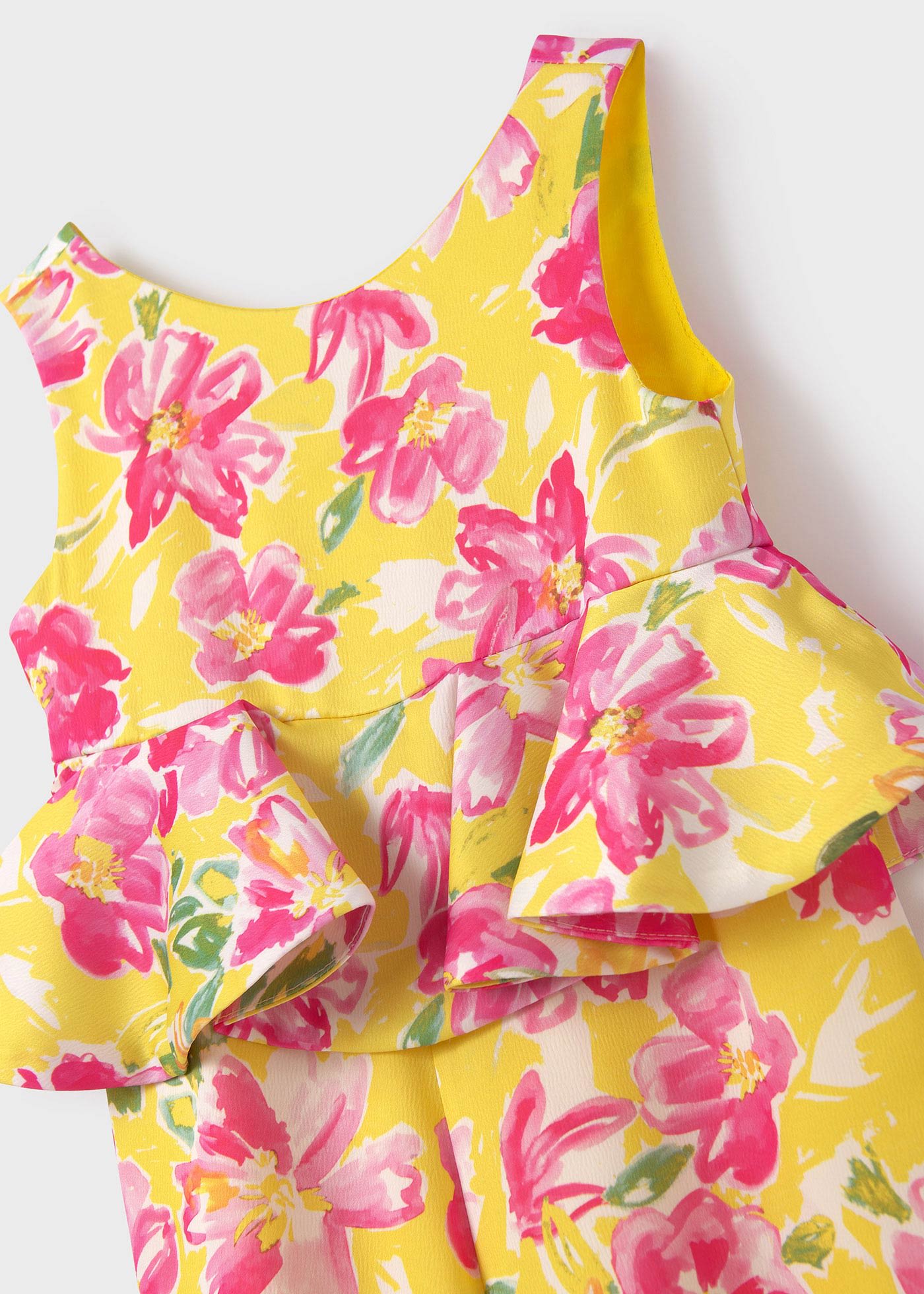 Girl Crepe Print Jumpsuit