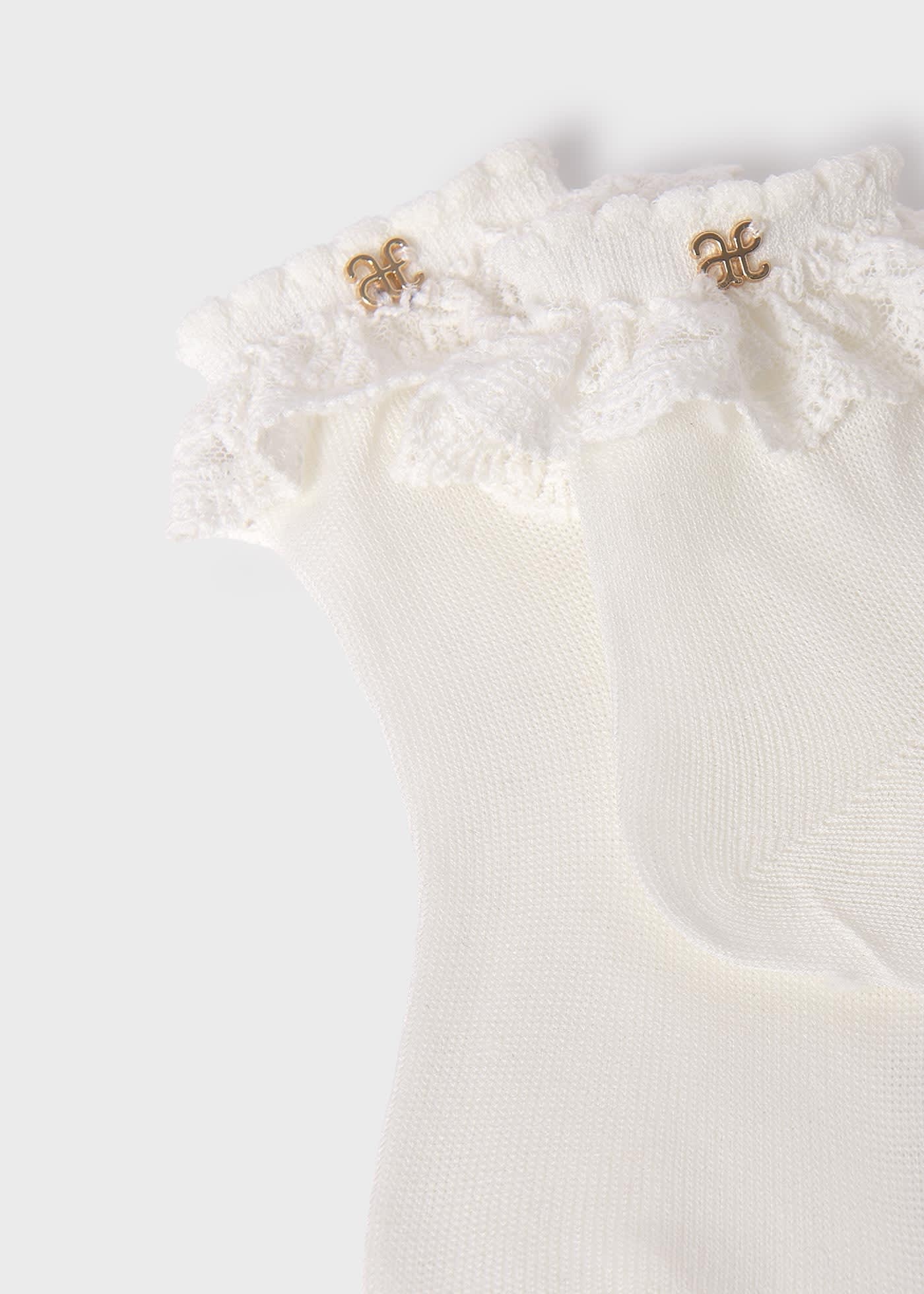Chaussettes bébé en tulle brodé