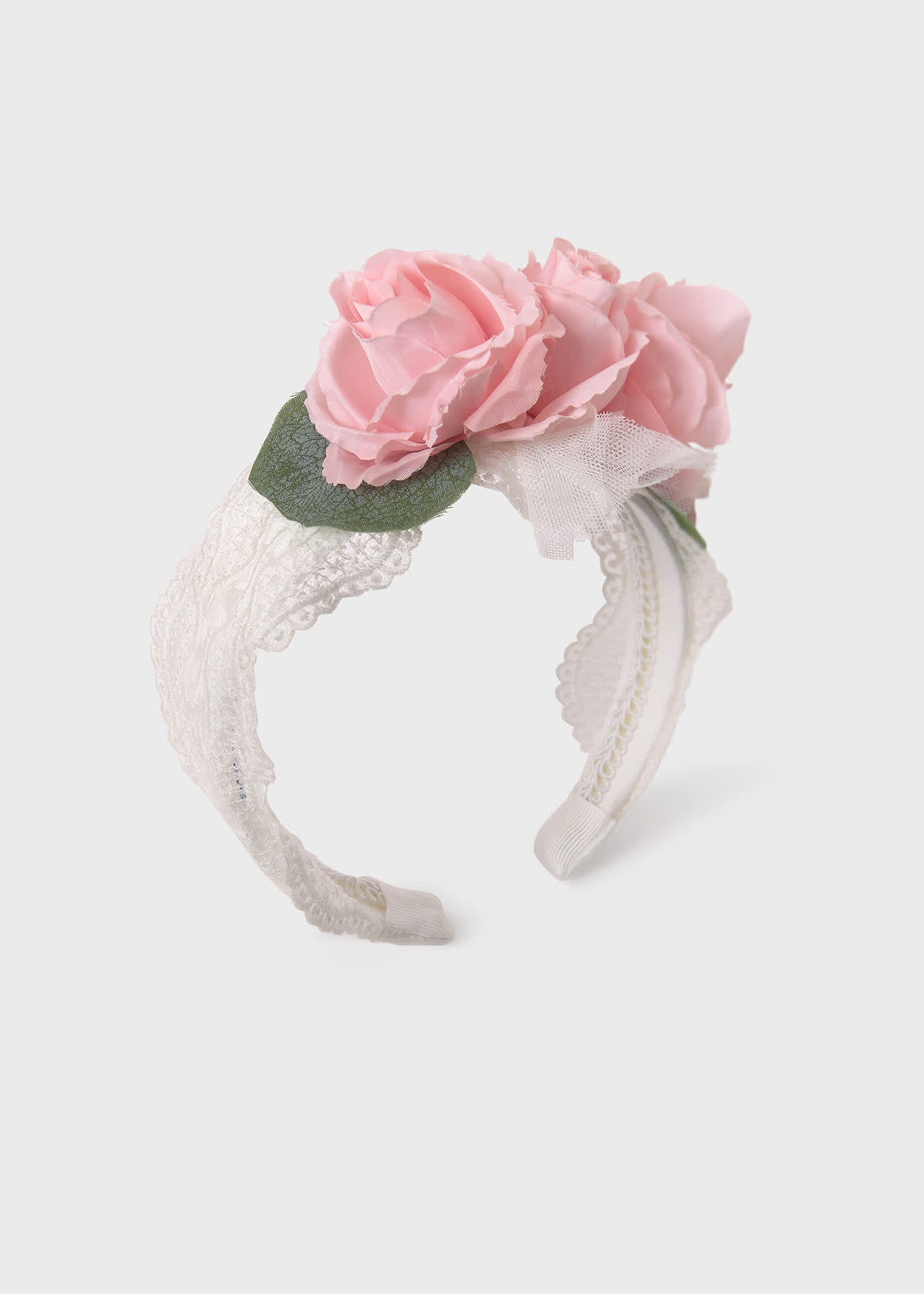 Diadema flor tul bordado niña