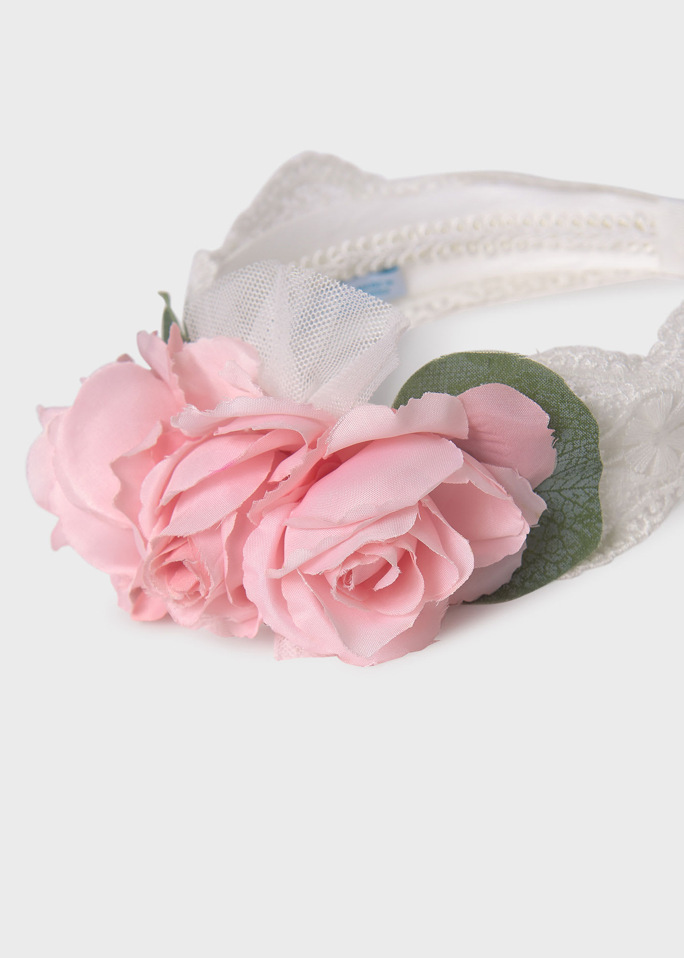 Serre-tête fleur en tulle brodé fille
