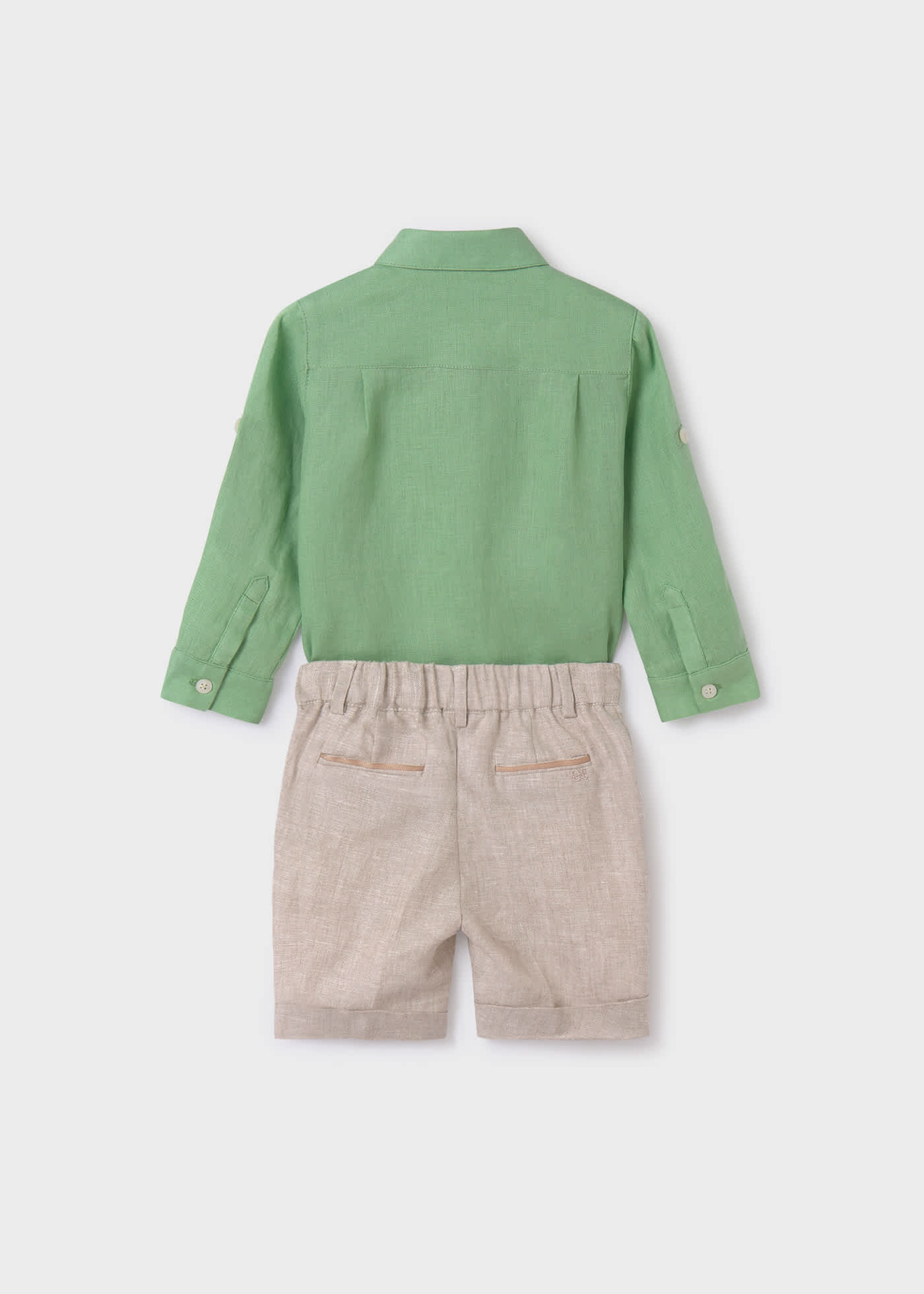 Completo camicia bermuda lino bambino