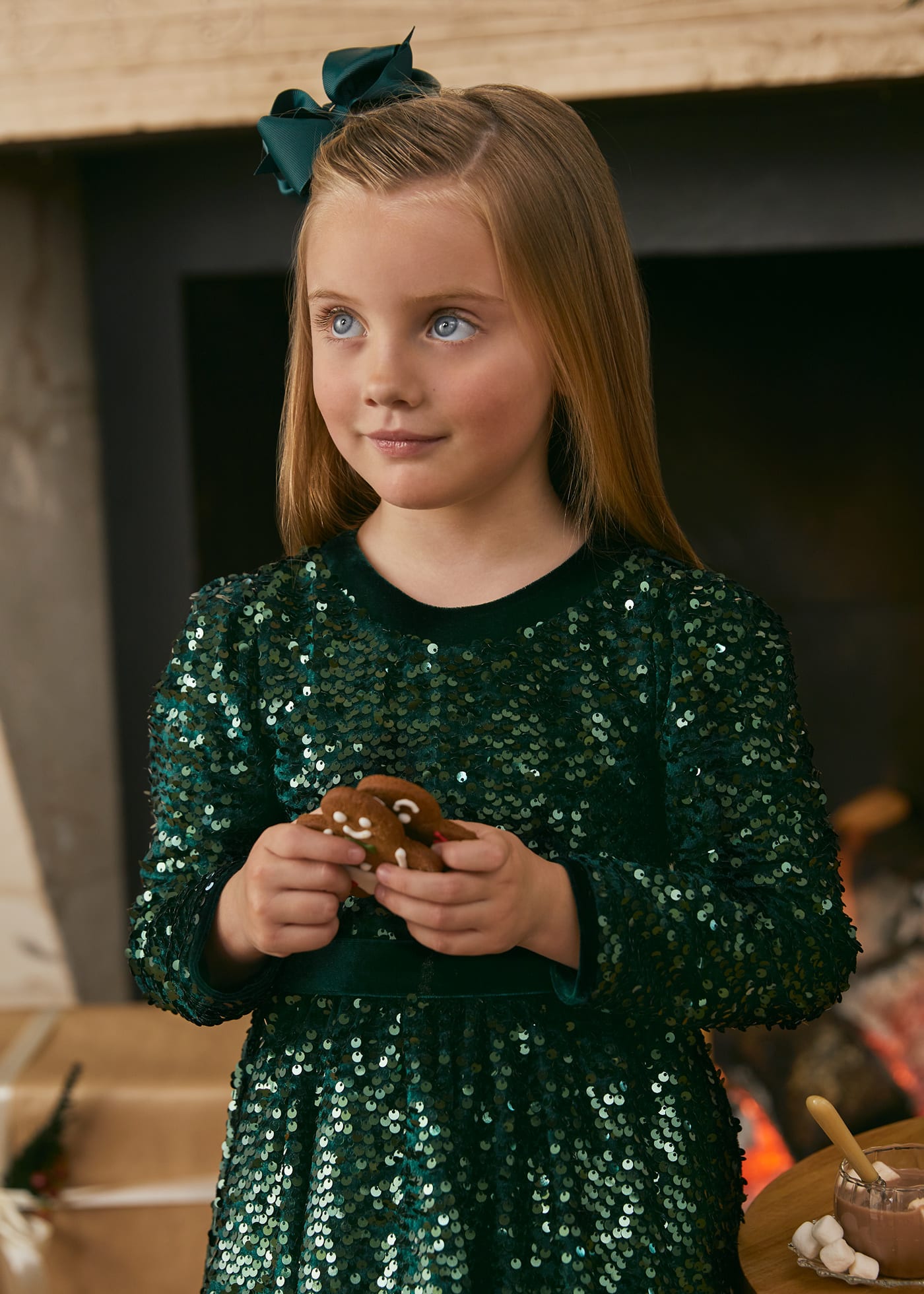 Girls sequin velvet dress