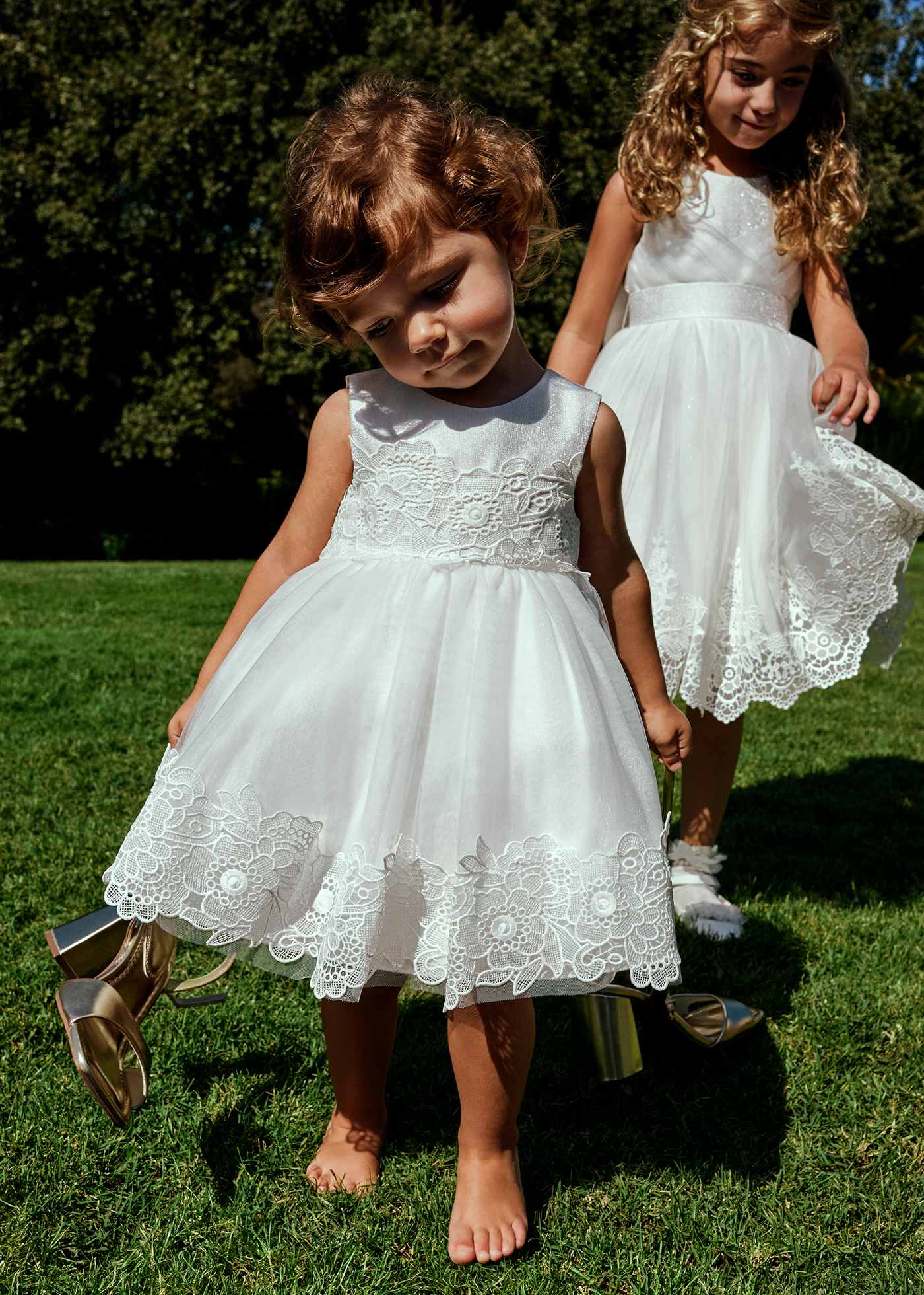 Vestido tule guipure bebé