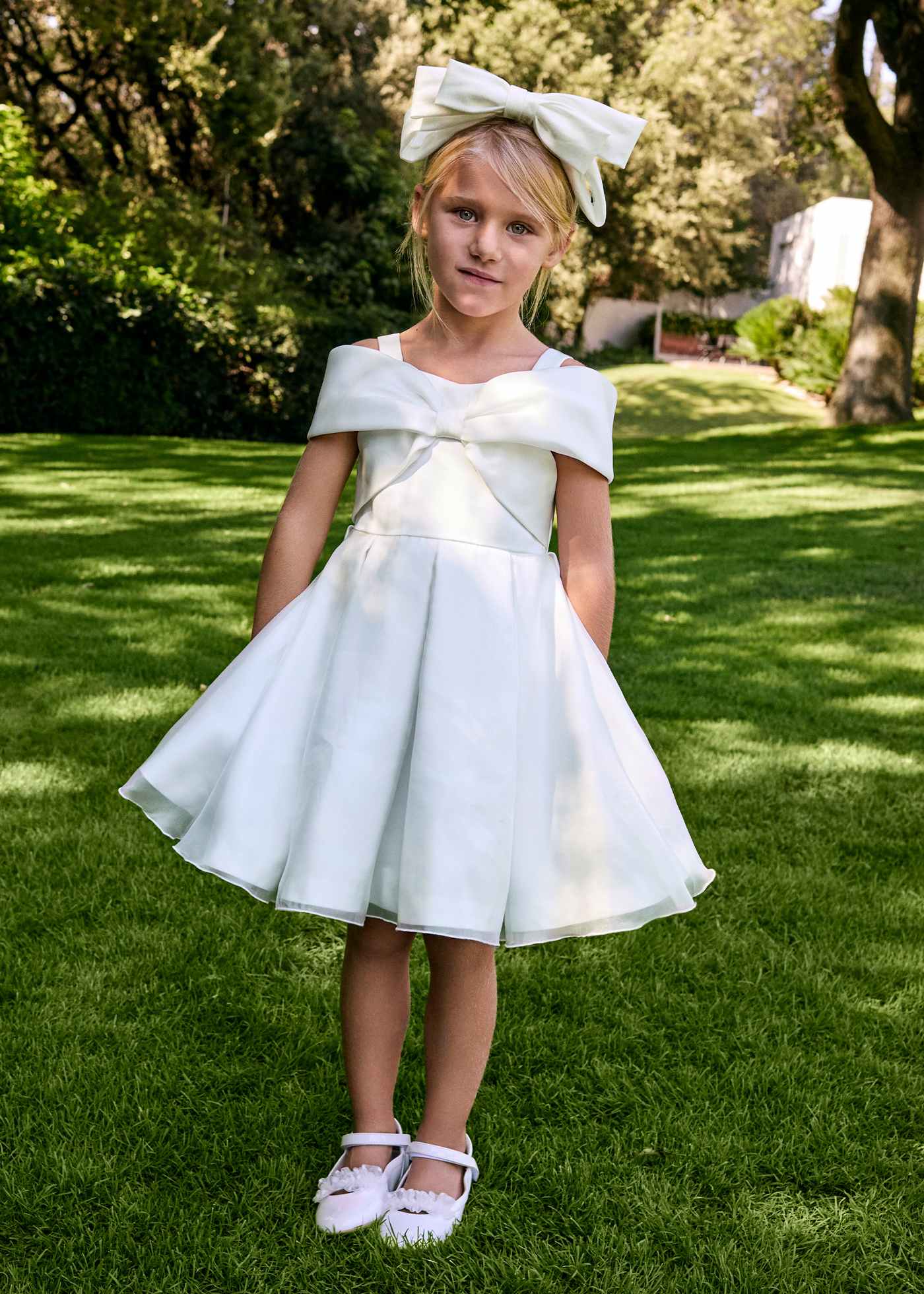 Robe en organza lacée fille