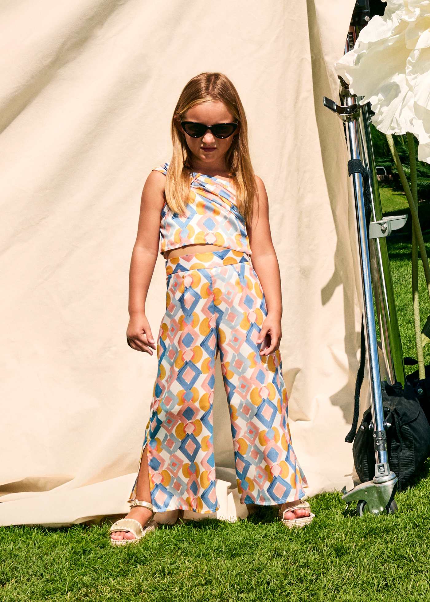 Conjunto calças estampado menina