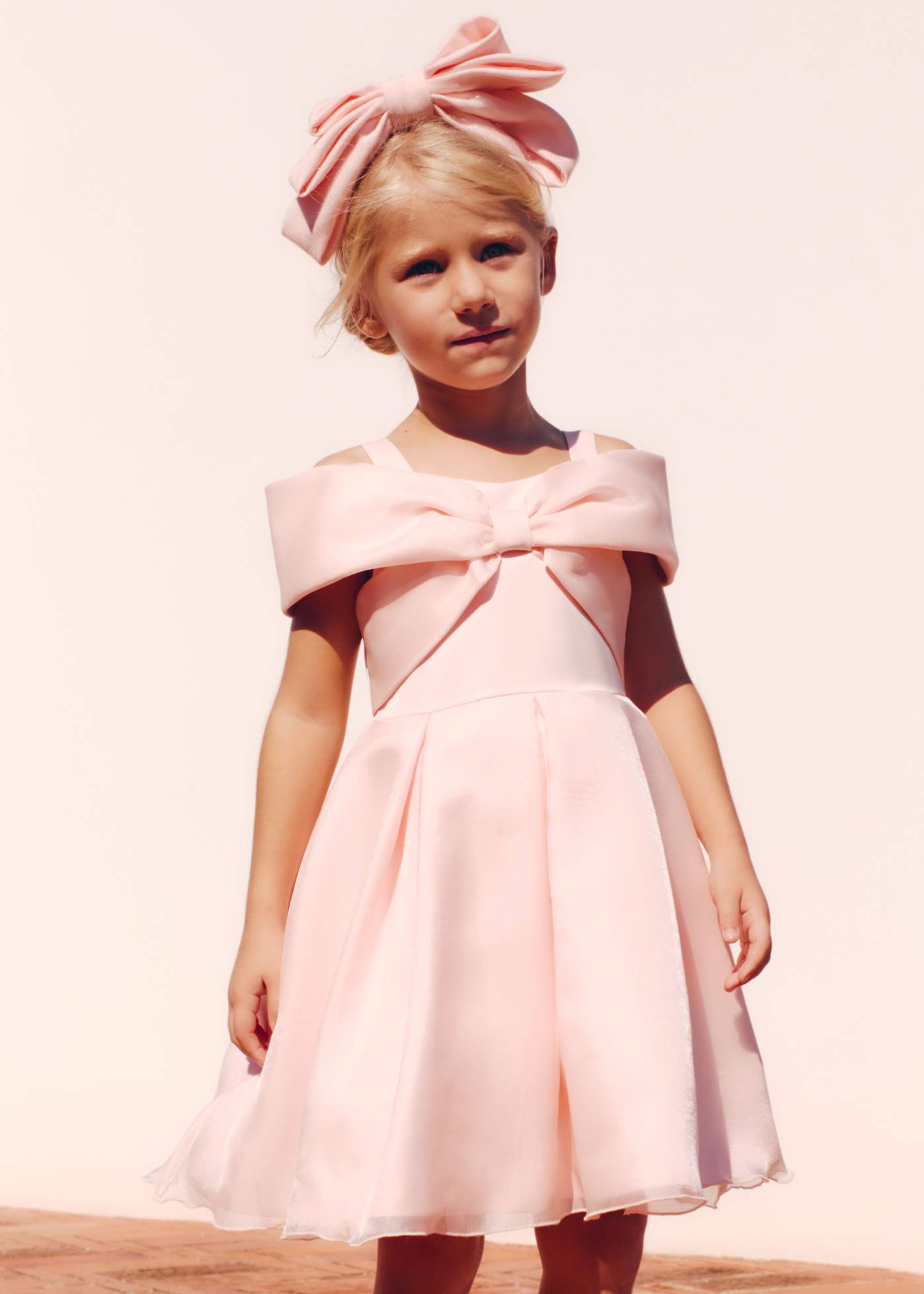 Abito fiocco organza bambina