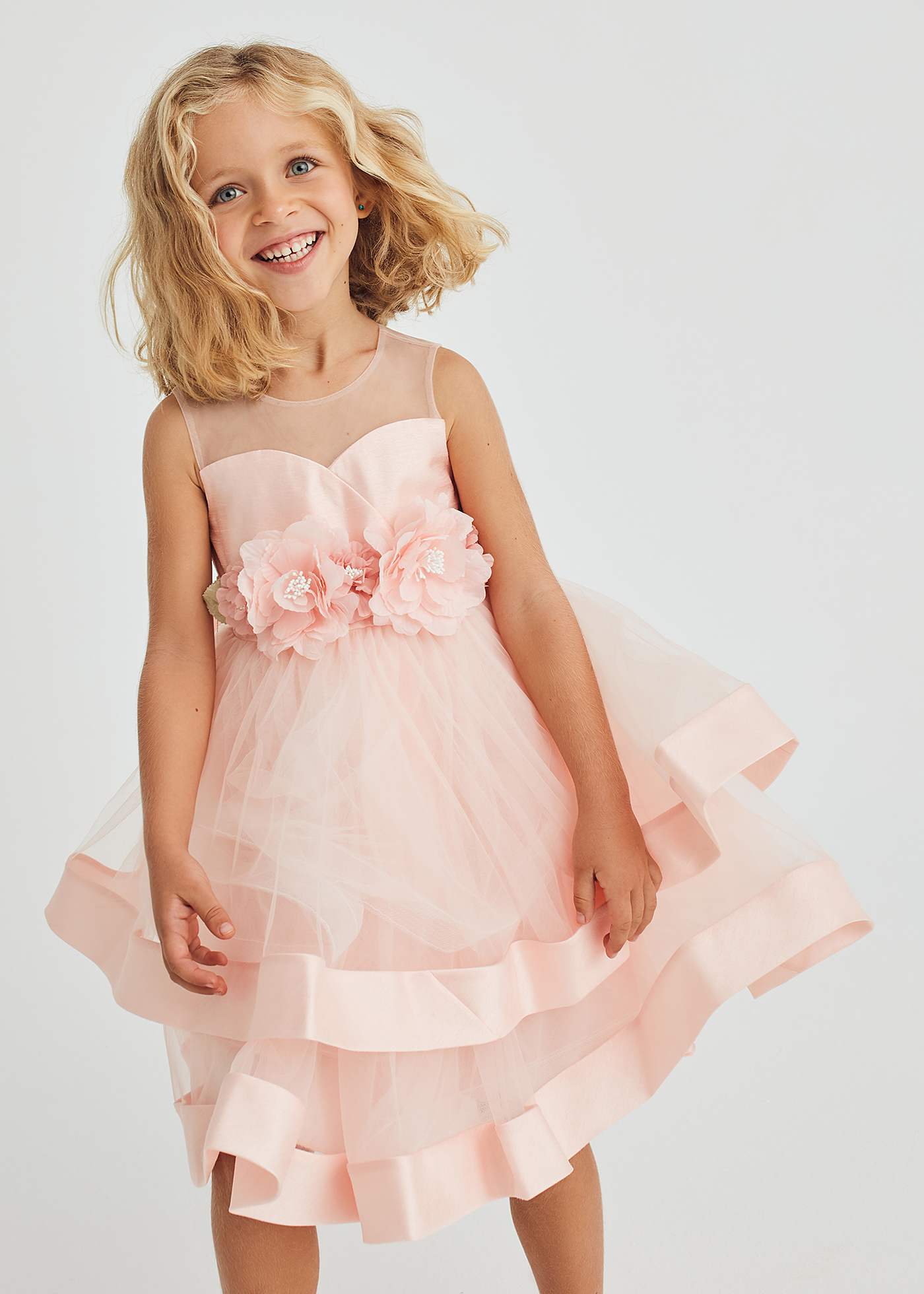 Girl tulle combined dress