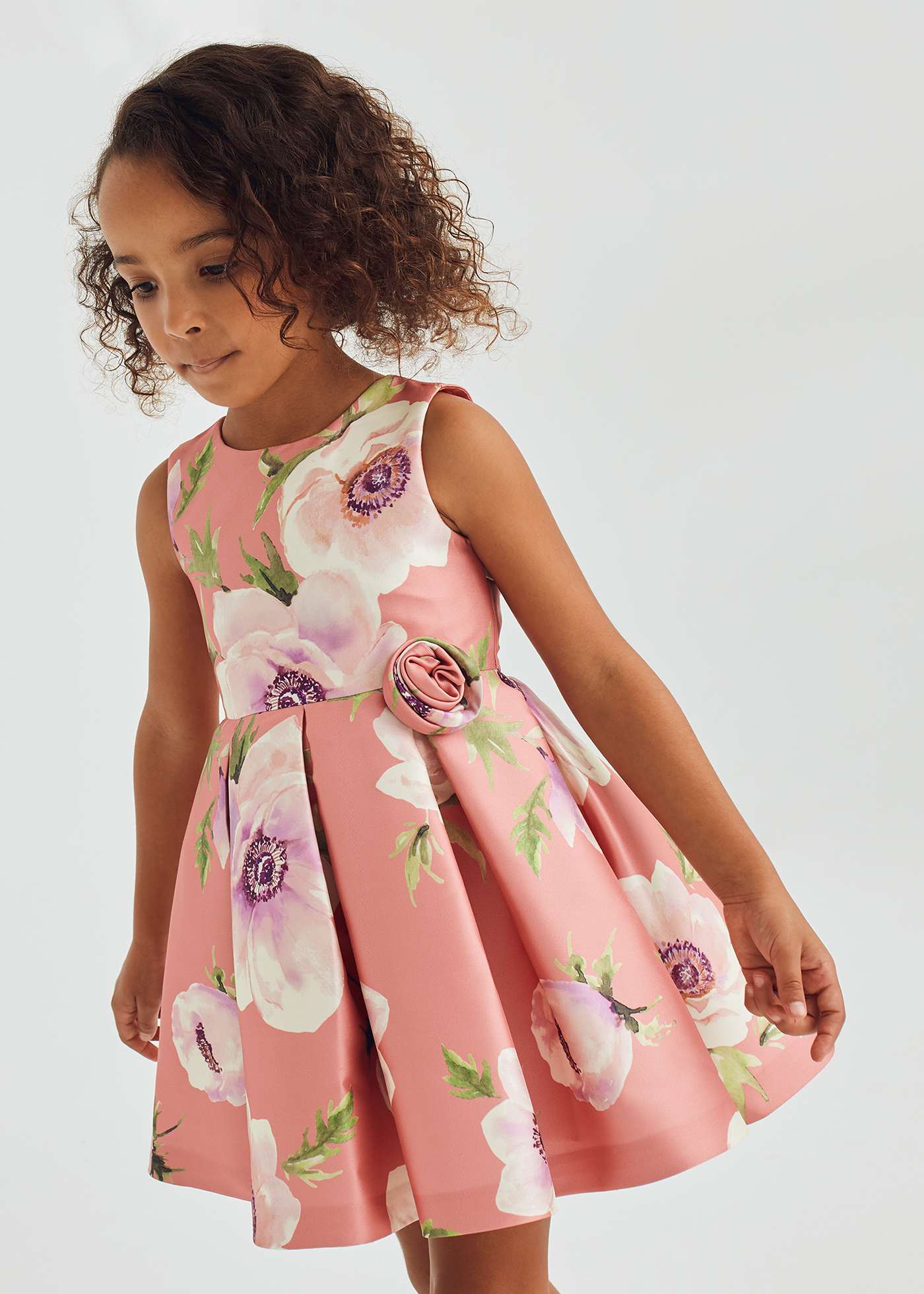 Robe mikado à fleurs fille