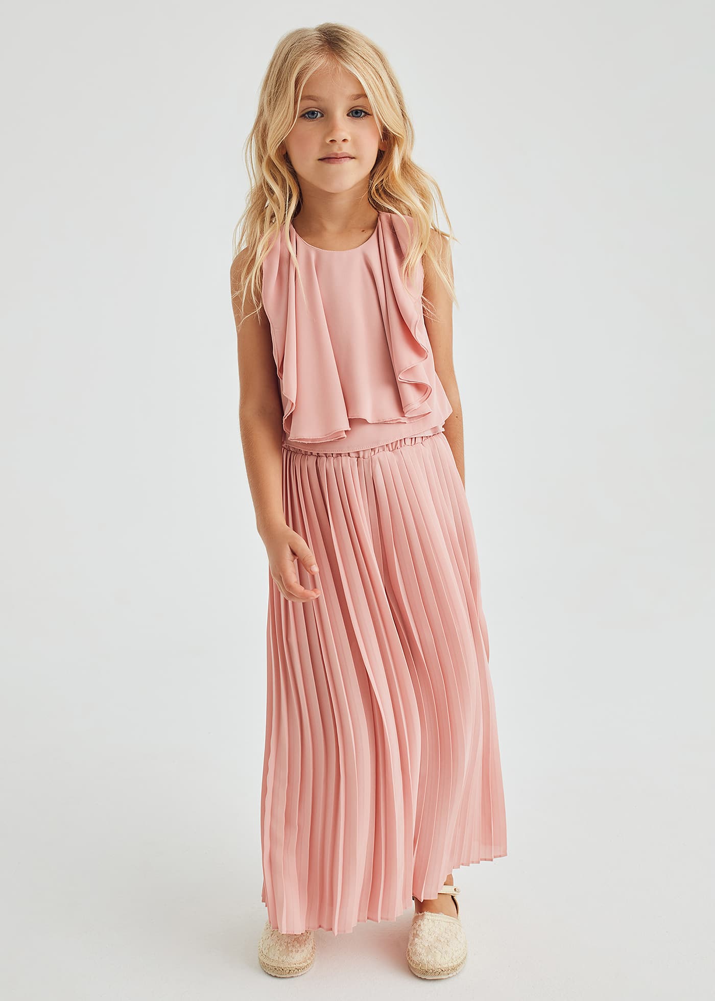 Girl pleated pants set