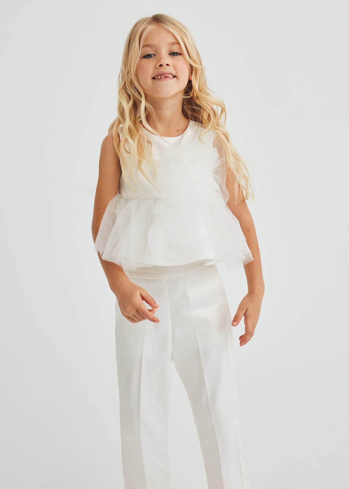 Completo pantalone satin bambina