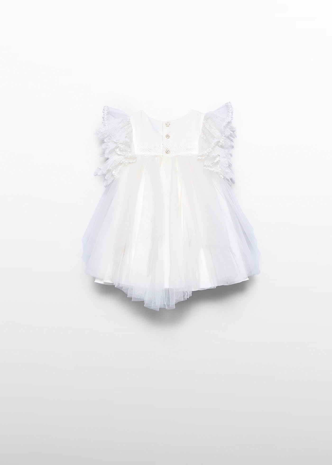 Baby lace-trimmed tulle dress