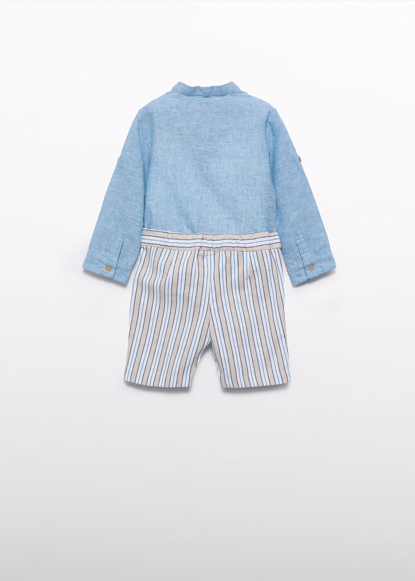 Baby linen shorts and shirt set