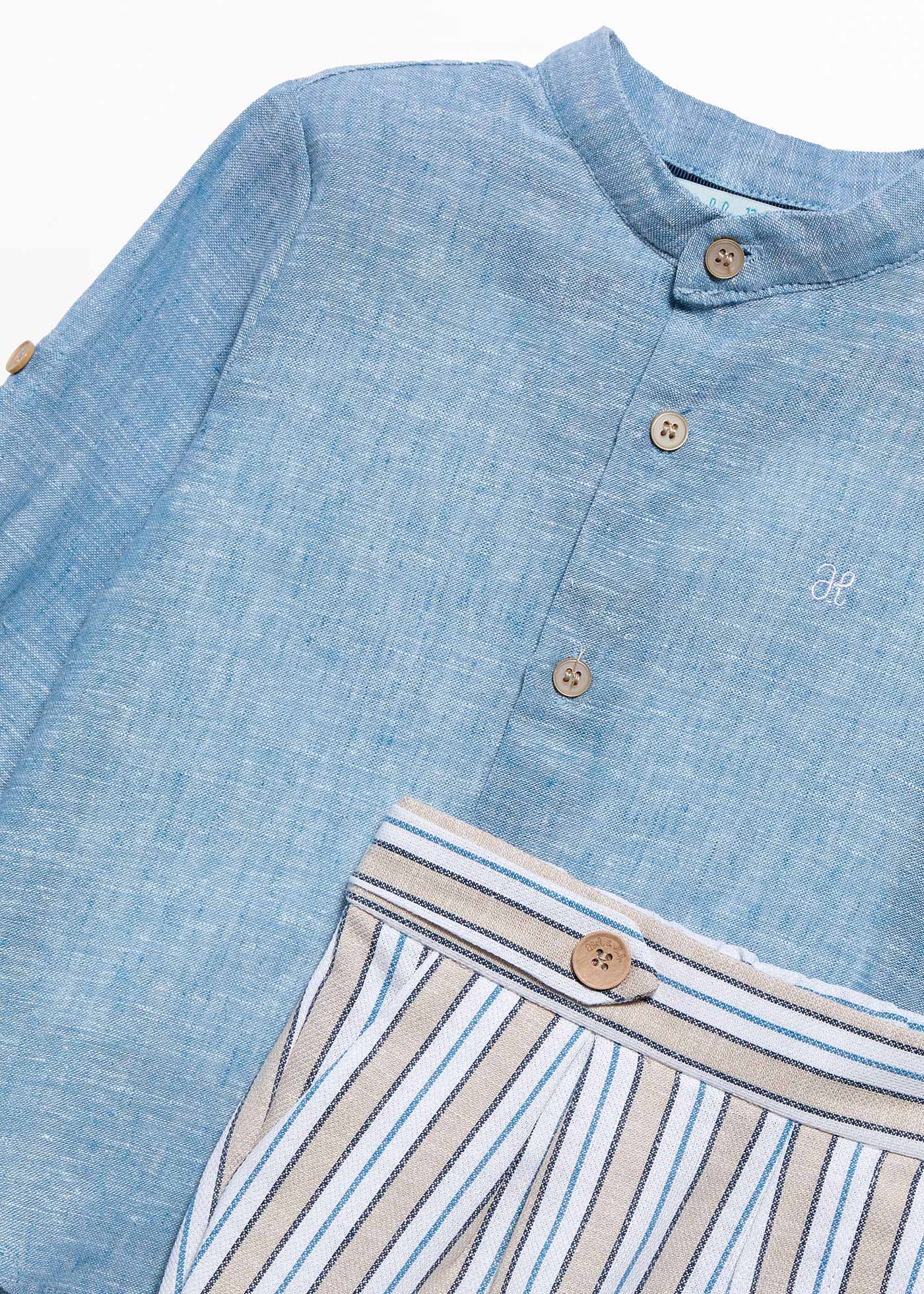 Completo bermuda camicia lino neonato