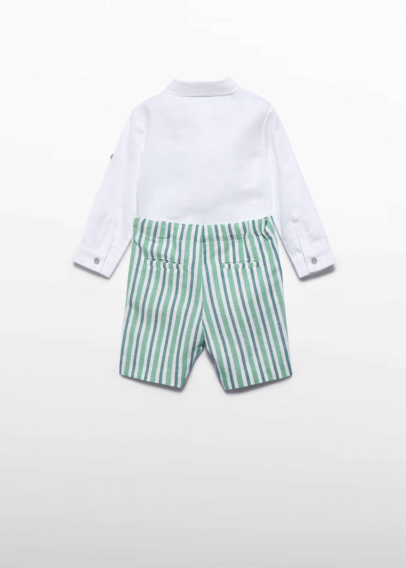 Completo con papillon e bermuda neonato