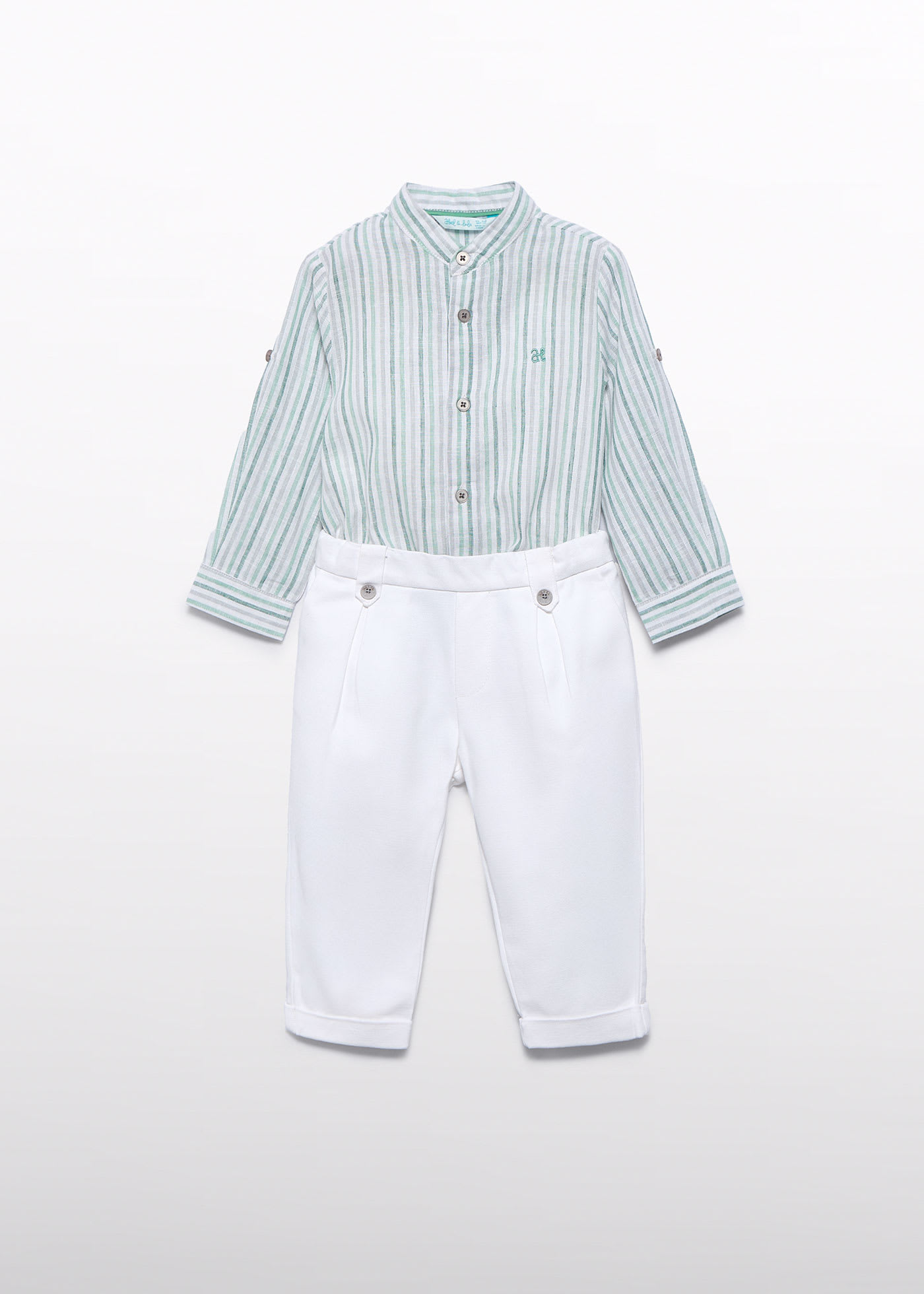 Baby linen pants and shirt set