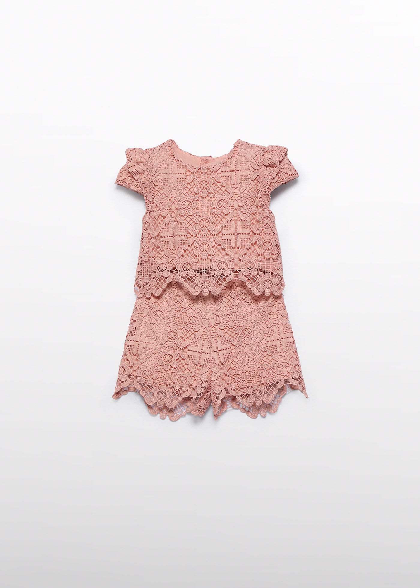 Baby guipure shorts set