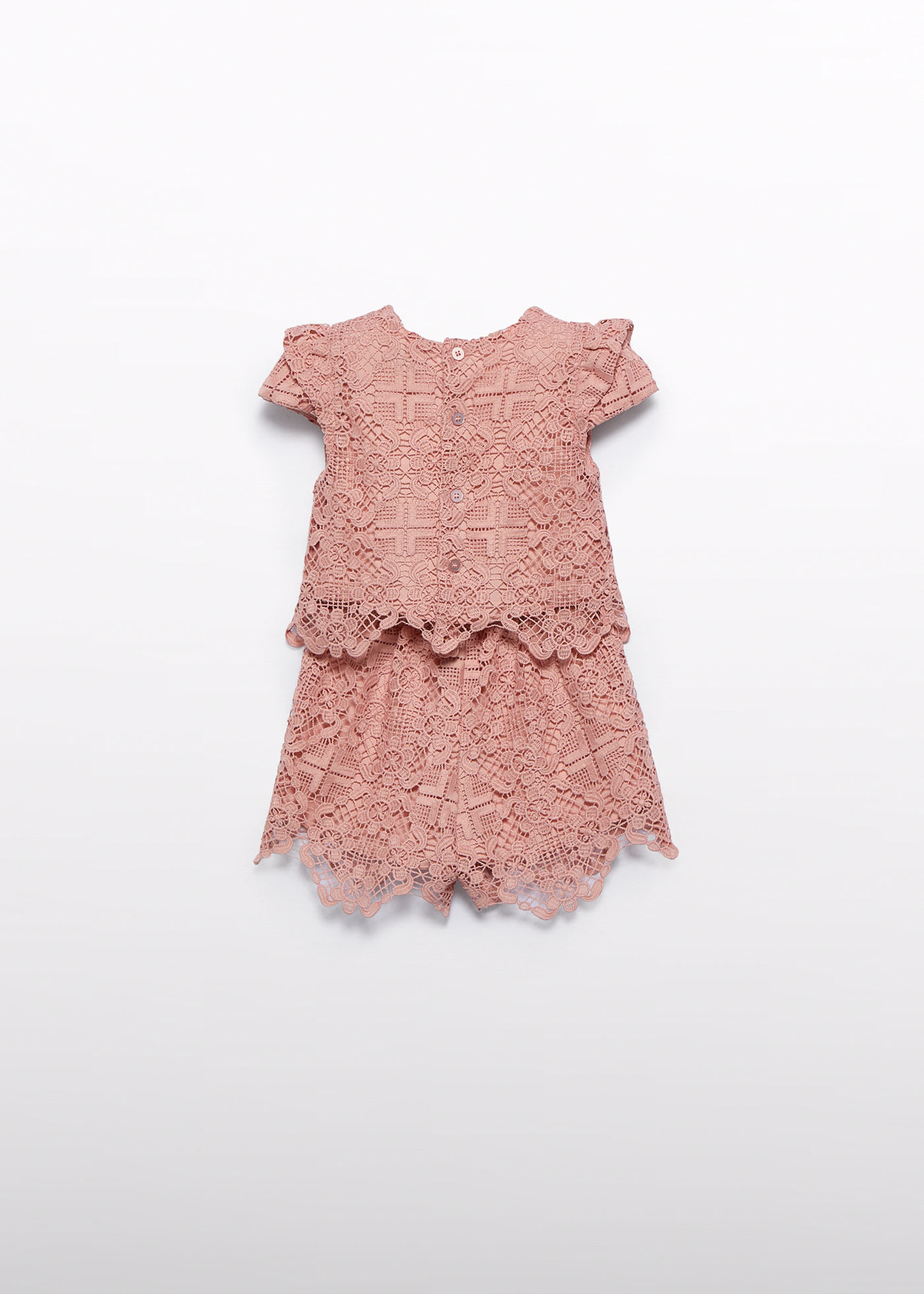 Baby guipure shorts set