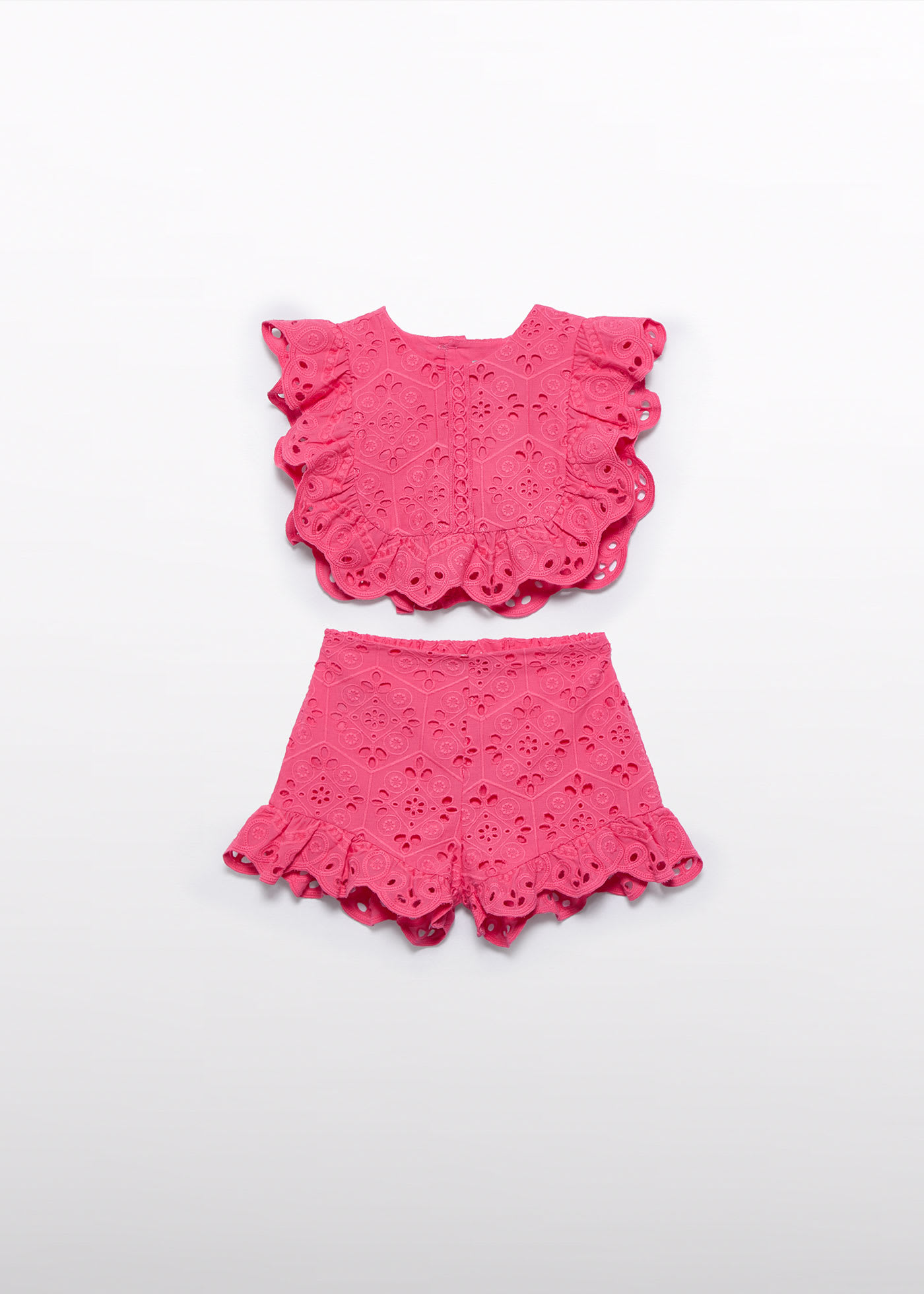 Baby embroidered shorts and top set