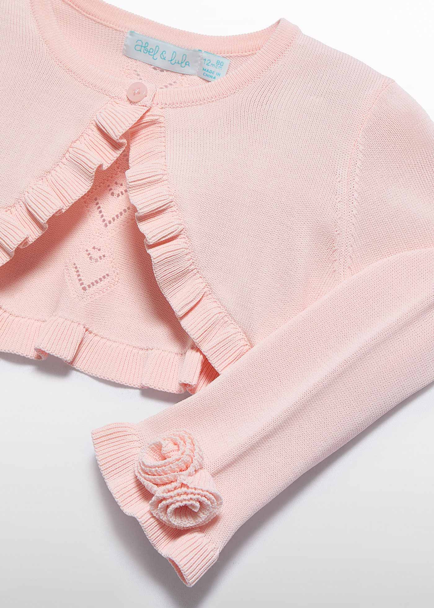 Cardigan tricot traforato neonata